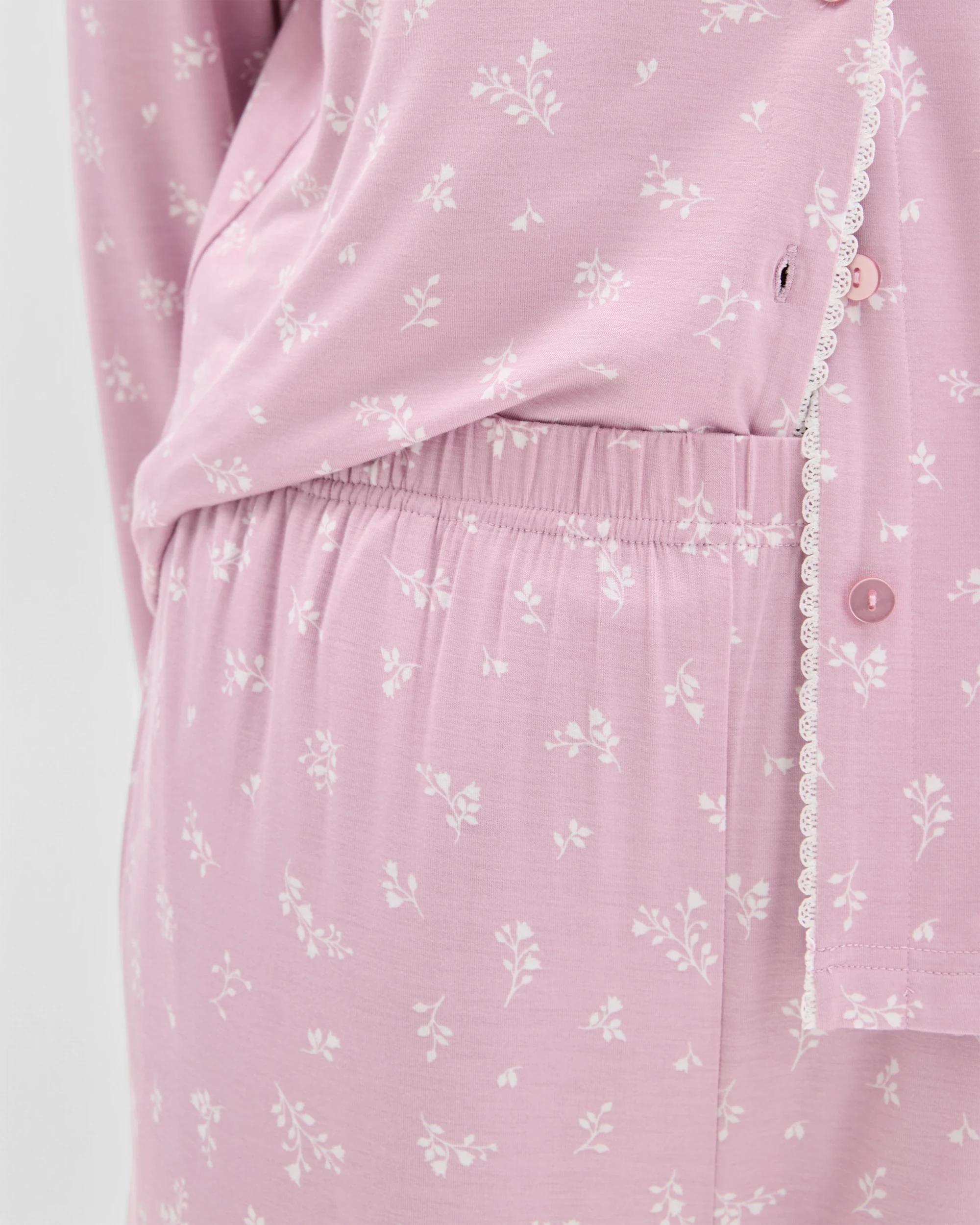 5 Target Woman Bamboo Comfort Long Sleeve Pyjama Set PINK FLORAL, 5 of 6