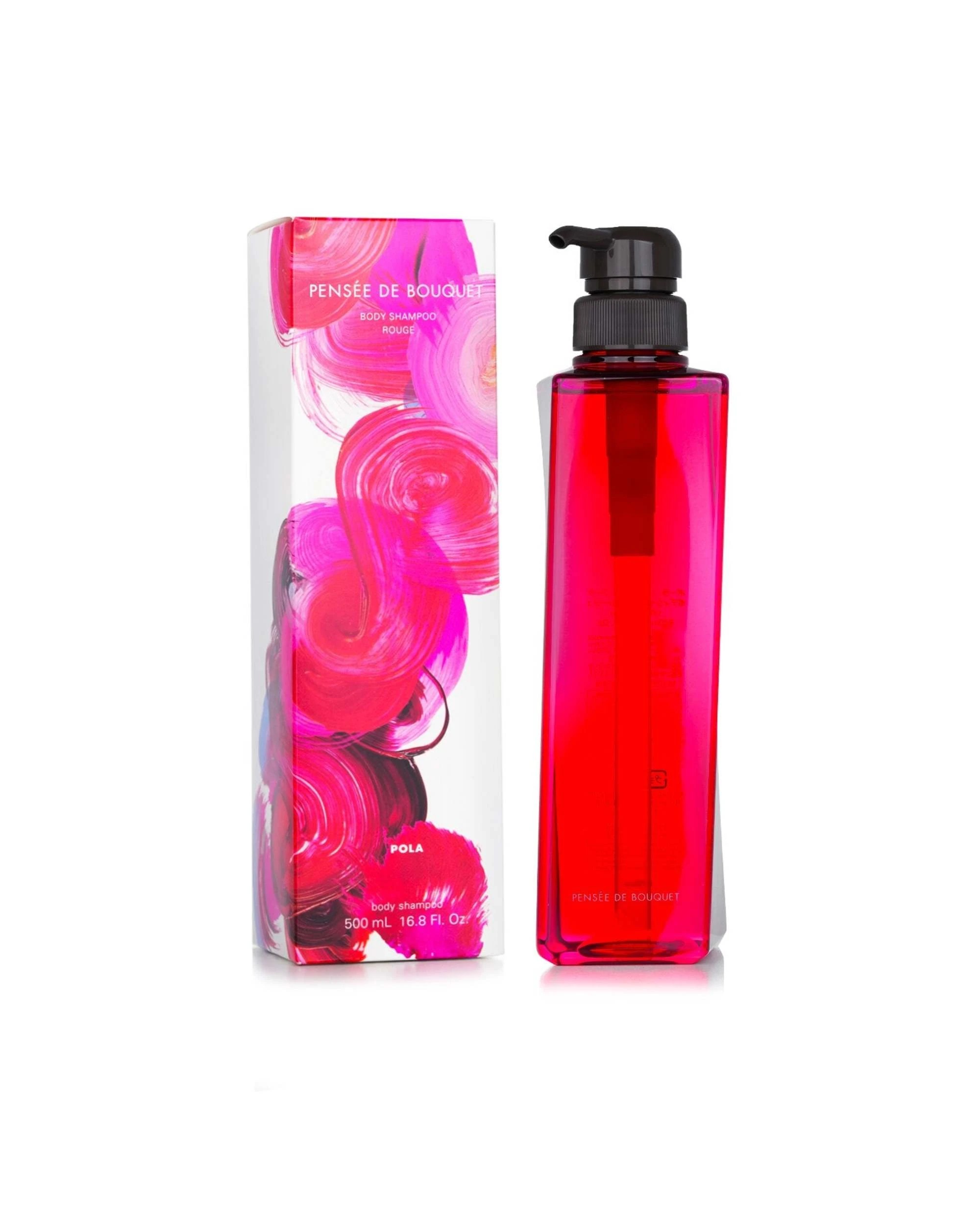 2 POLA Pensee De Bouquet Body Shampoo Rouge (Bulgarian Rose)  500ml/16.8oz, 2 of 3