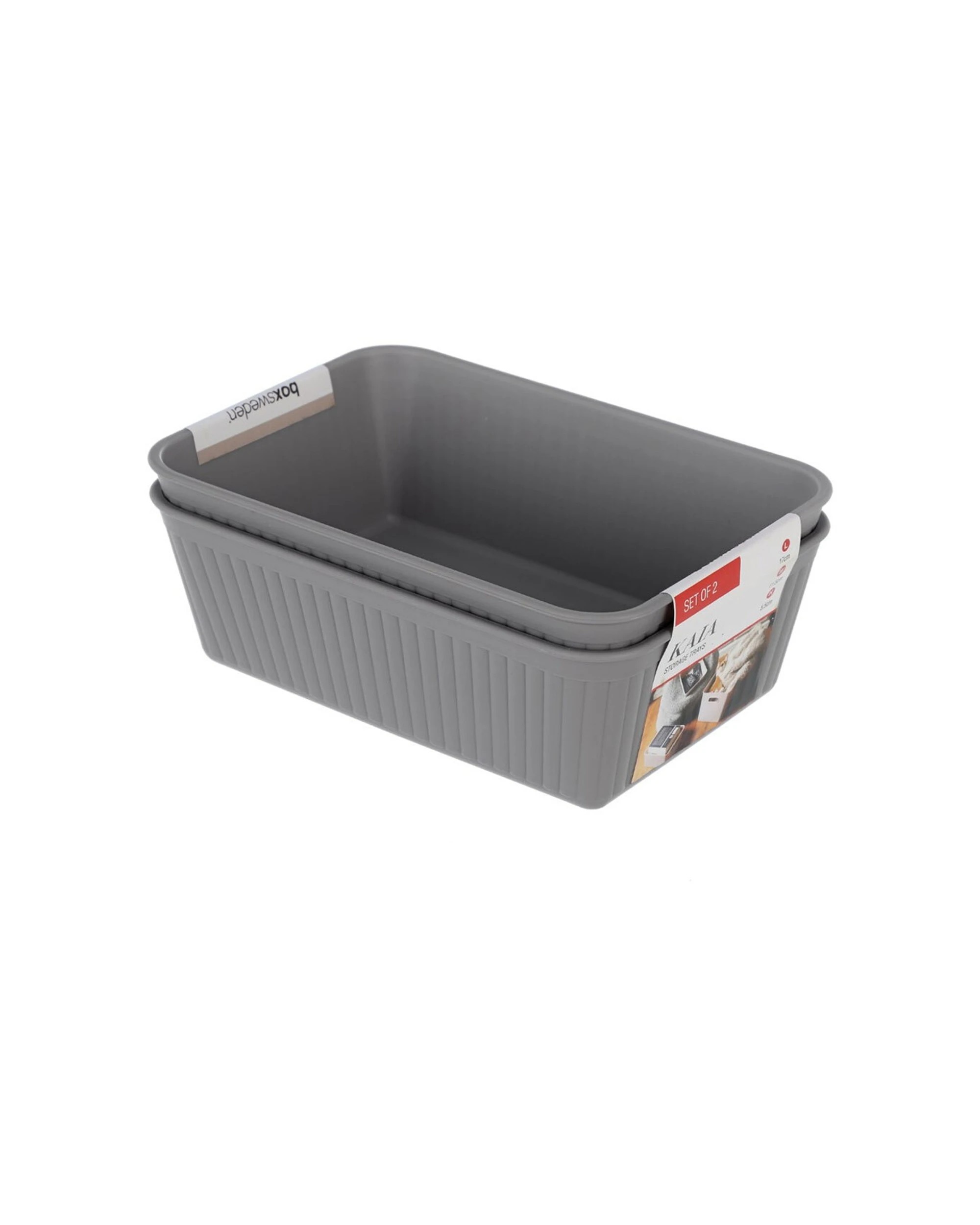 4 Boxsweden 2PK Kaia Storage Trays - Home Organisation - BPA - 17x11.5x5.5cm - Assorted, 4 of 5