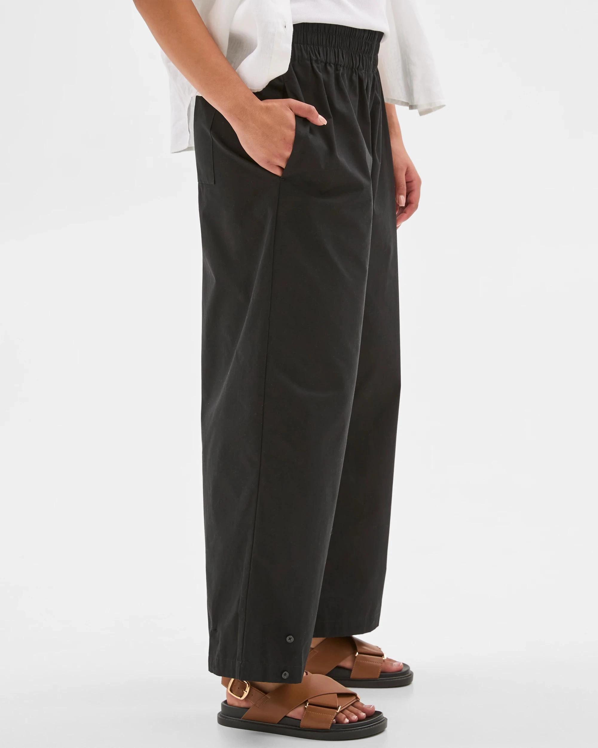 3 Target Button Hem Pants BLACK, 3 of 6