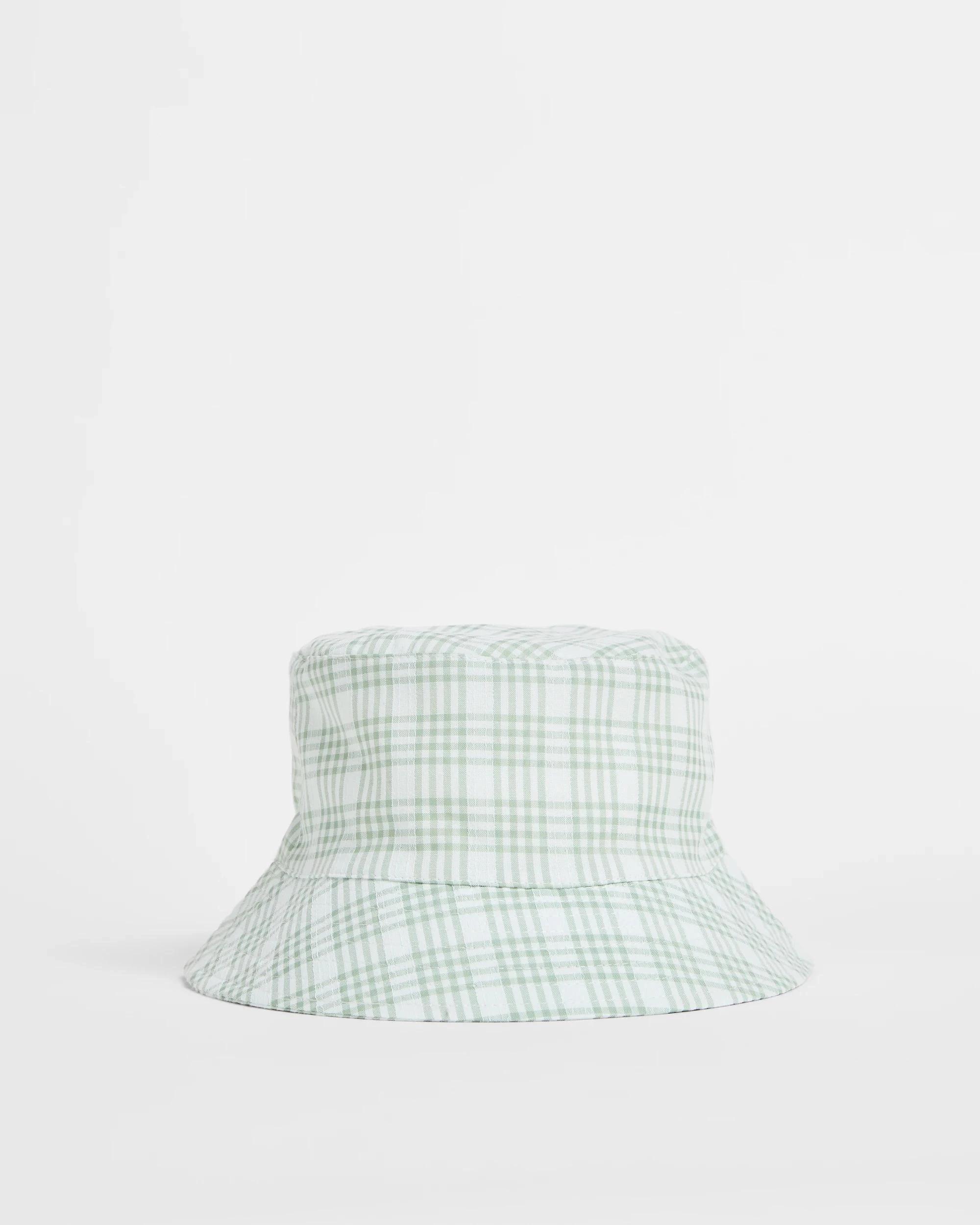 1 Target Kids Gingham Seersucker Bucket Hat GREEN, 1 of 2