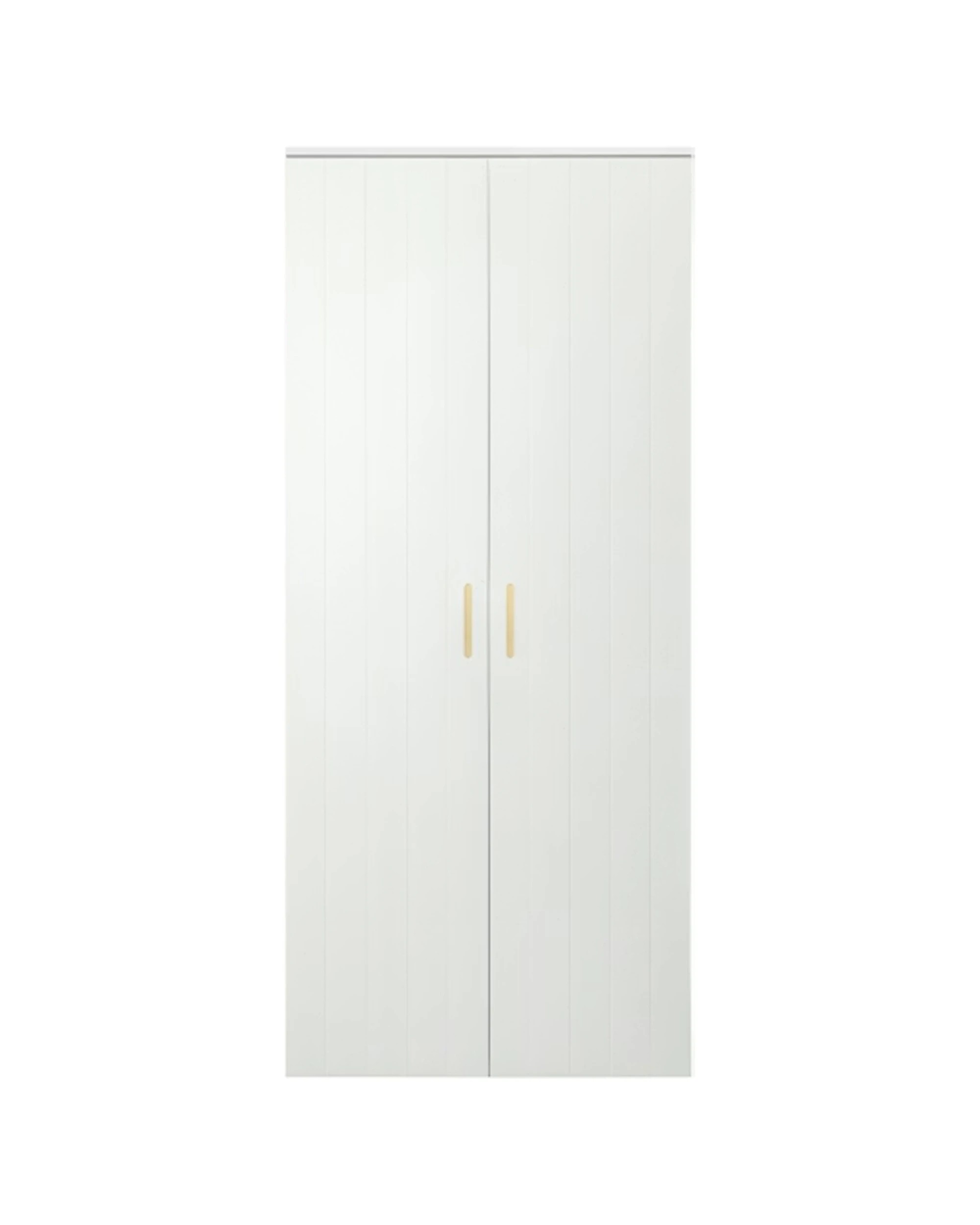 1 European Cabinetry Stockholm Storage Cupboard VJ Panel Scandi Brass Handle - White, 1 of 3