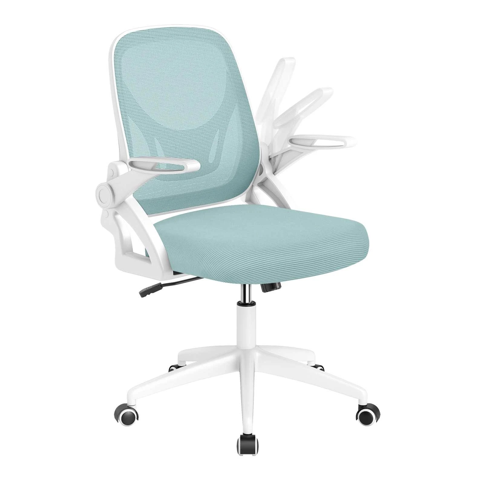 1 Costway Swivel Mesh Office Chair w/Lumbar Support Adjustable Ergonomic Computer Desk Chair - Blue, 1 of 1