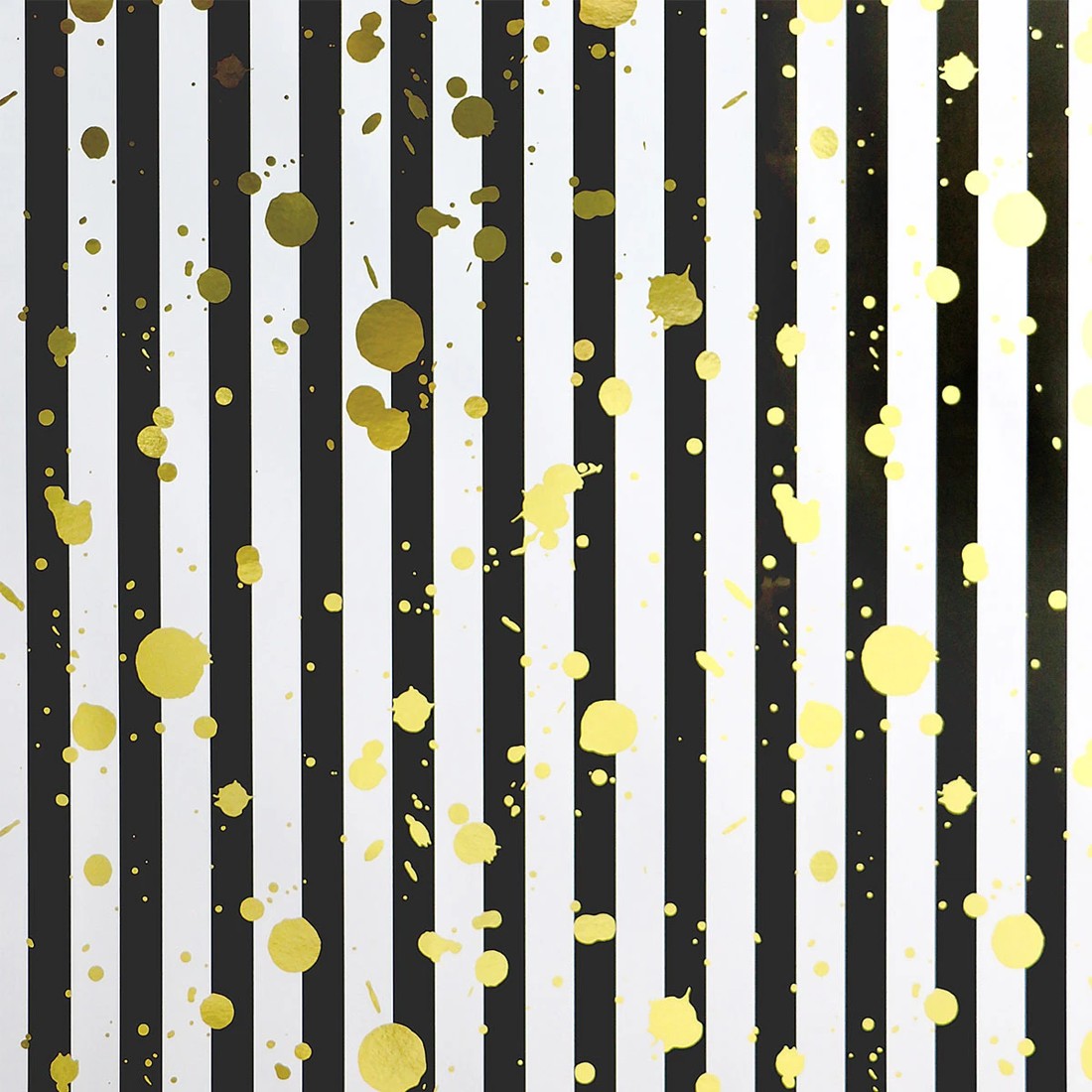 3 Hallmark Luxury Foil Gift Wrap Roll - Gold Splash & Stripes, 3 of 3