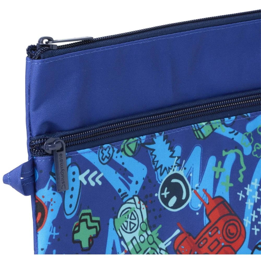 3 Studymate Medium Twin Zip Pencil Case Gaming, 3 of 3
