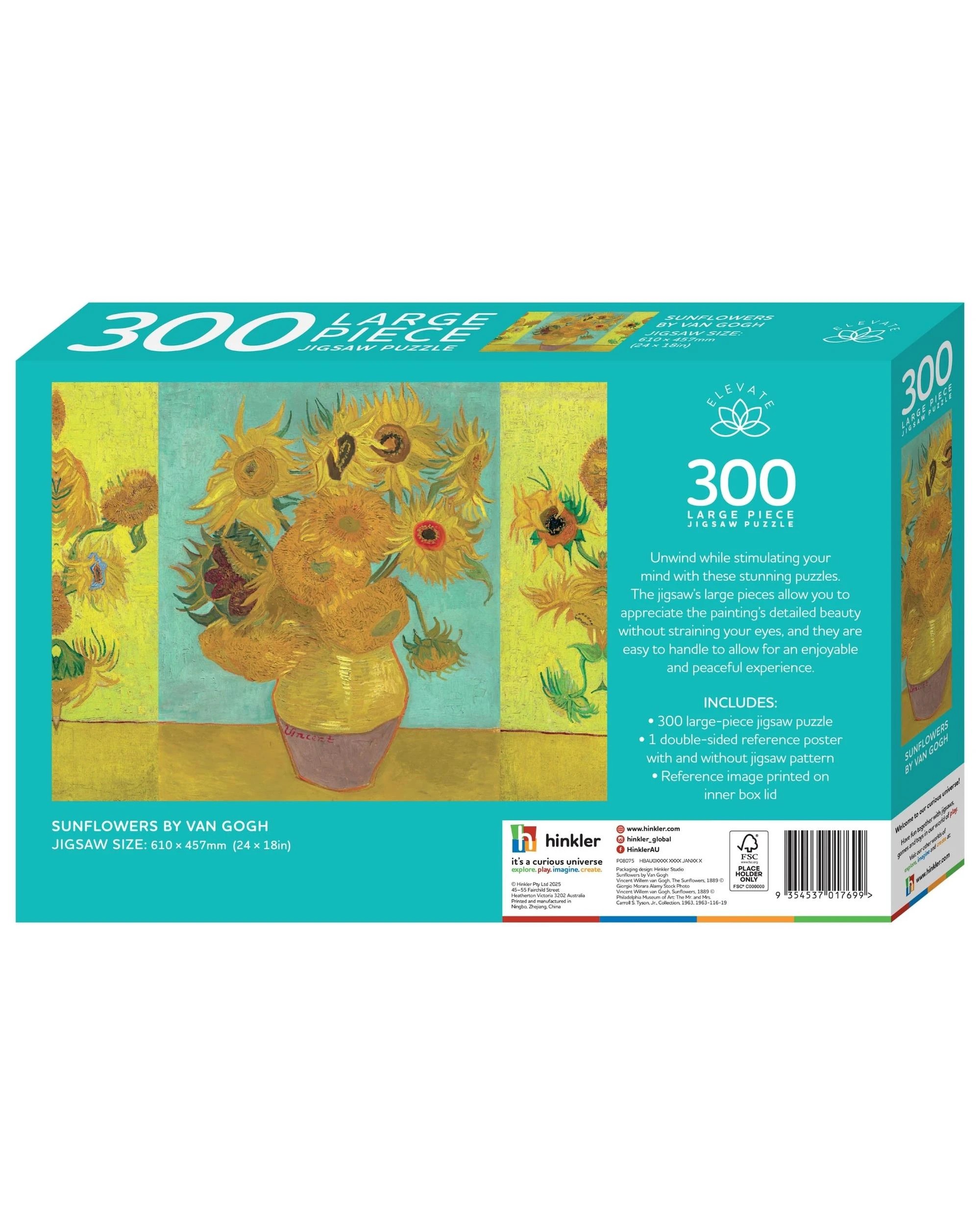 4 Hinkler Elevate Van Gogh Sunflowers 300 Piece Puzzle, 4 of 4