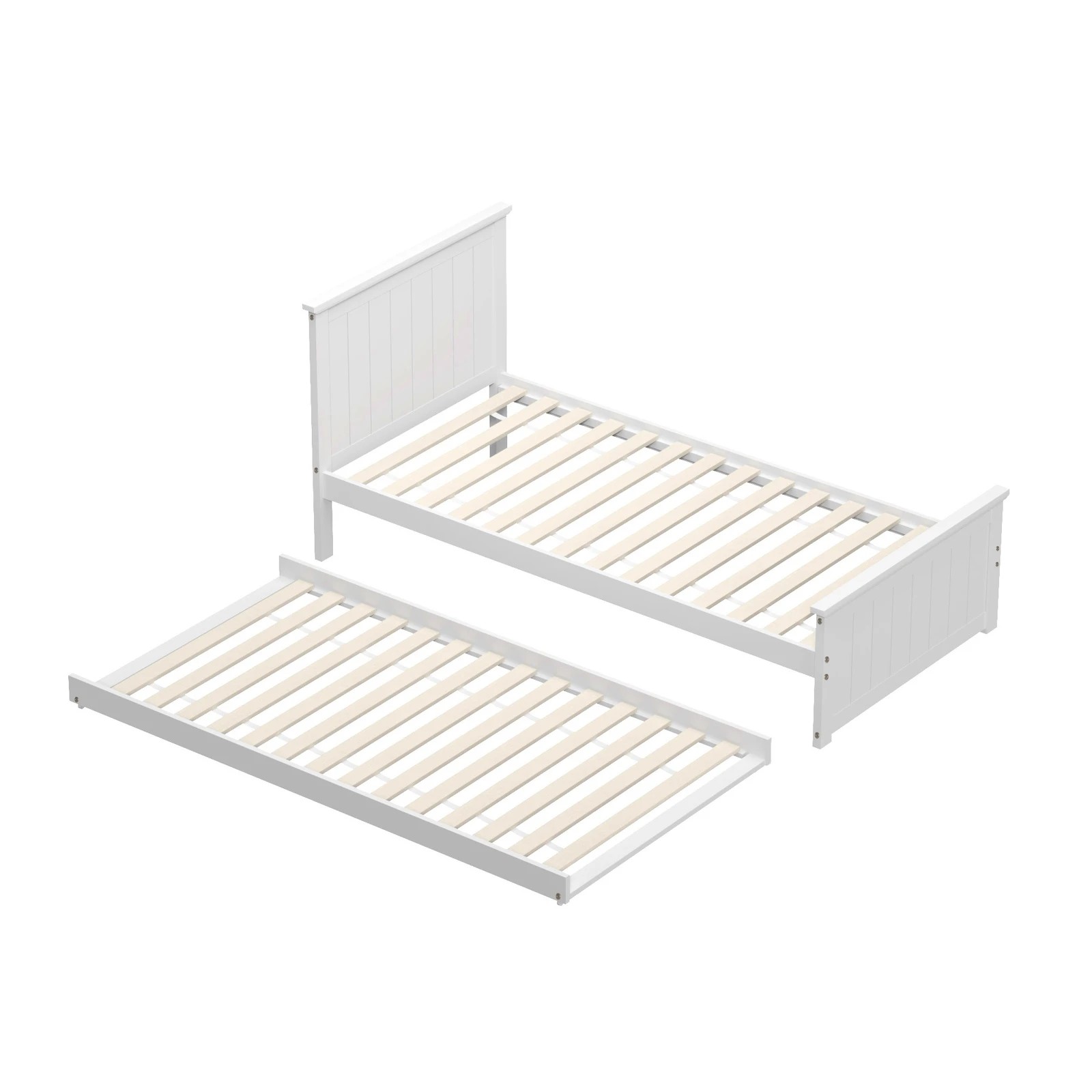 5 Oikiture Trundle Bed Frame Single Size Beds Base Wooden Daybed
 - White, 5 of 9