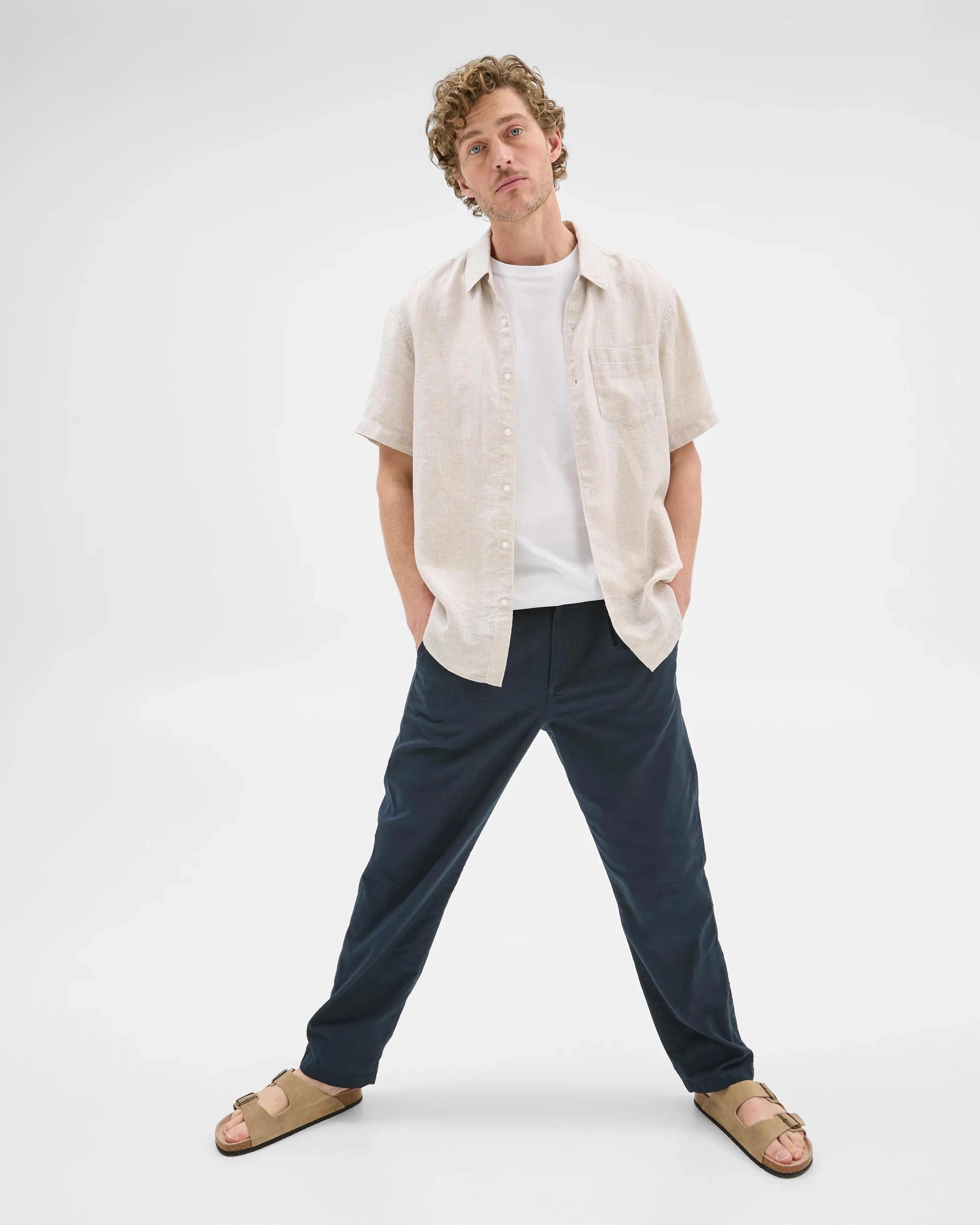 6 Target European Linen Textured Shirt STONE, 6 of 8