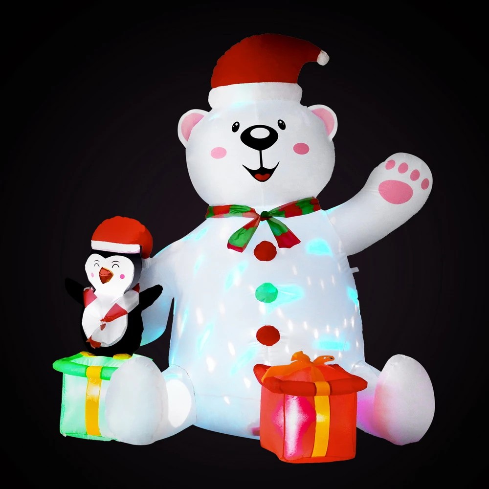 2 Jingle Jollys Christmas Inflatable Bear 1.8M Height LED Outdoor Decorations Illuminated - Multi, 2 of 7
