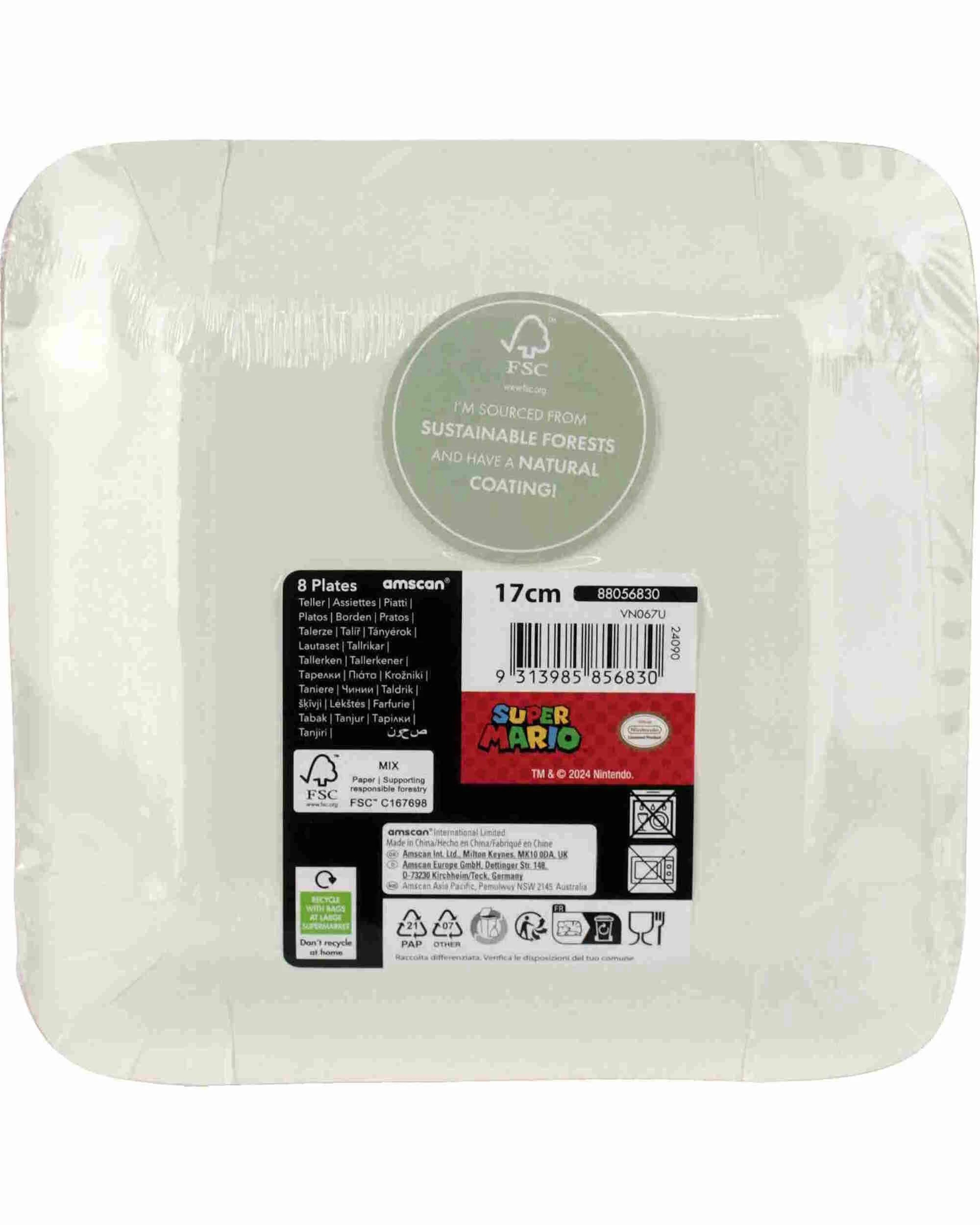 2 Super Mario Bros. Super Mario Bros. Small Square Paper Plates Pack of 8, 2 of 2