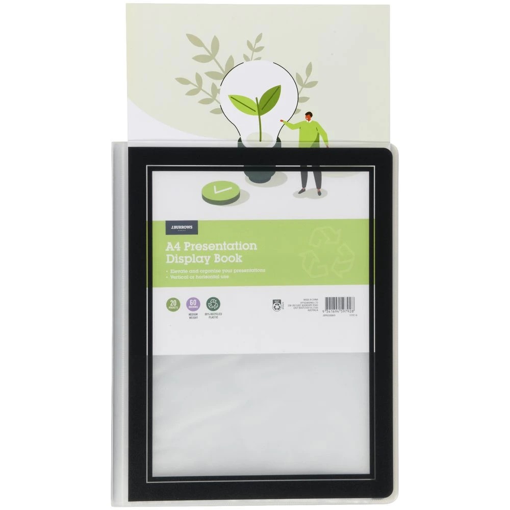 2 J.Burrows Presentation Display Book A4 Black, 2 of 4