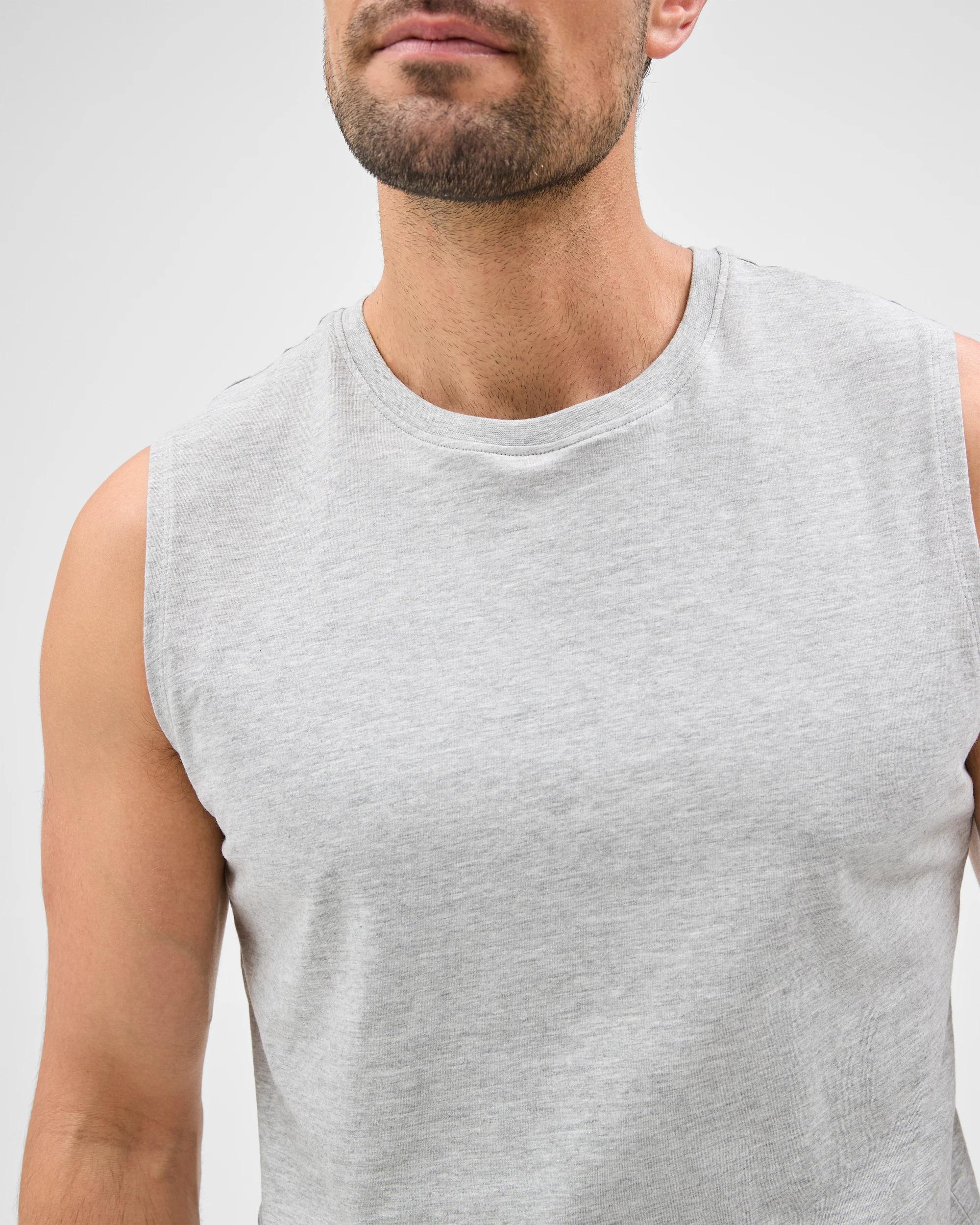 6 Maxx Australian Cotton Blend Boxy Fit Sleep Muscle Top GREY MARLE, 6 of 7