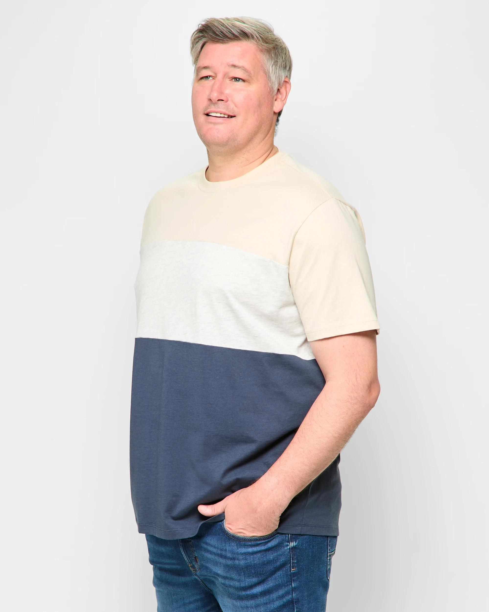 3 Target Plus Size Australian Cotton Blend Panel T-Shirt STONE, 3 of 5