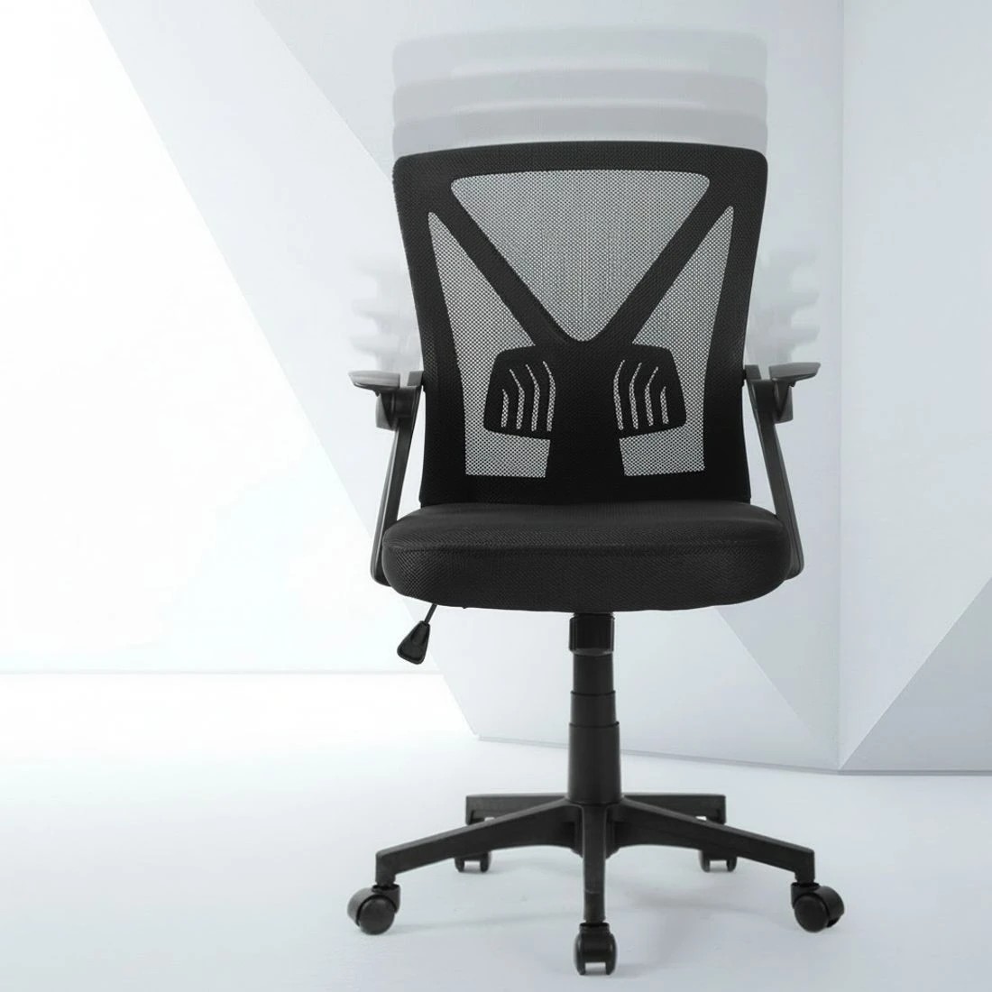 4 Artiss Mesh Office Chair Mid Back - Black, 4 of 6