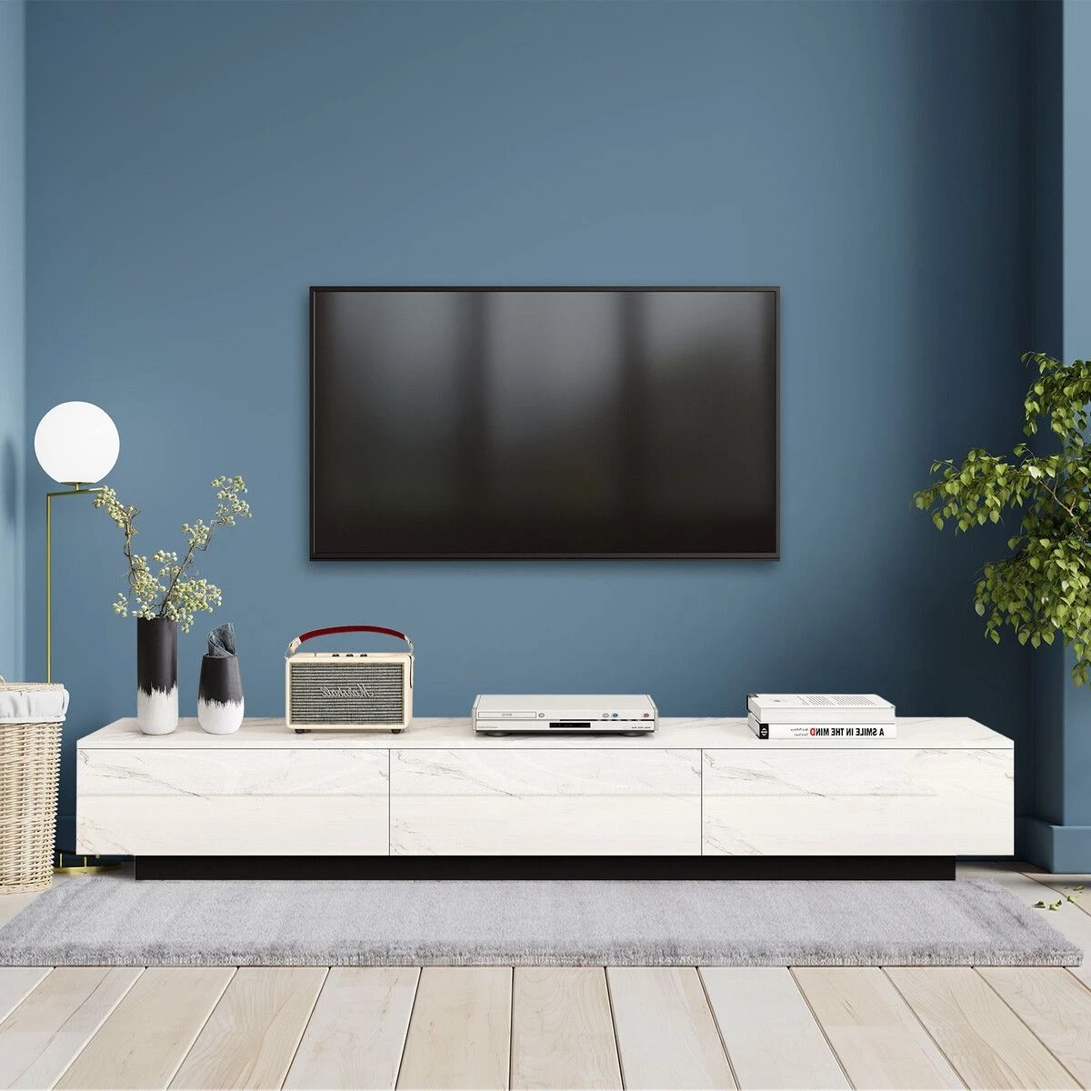 4 Ausway Wooden TV Cabinet Unit 180cm Entertainment Storage Drawer, 4 of 7