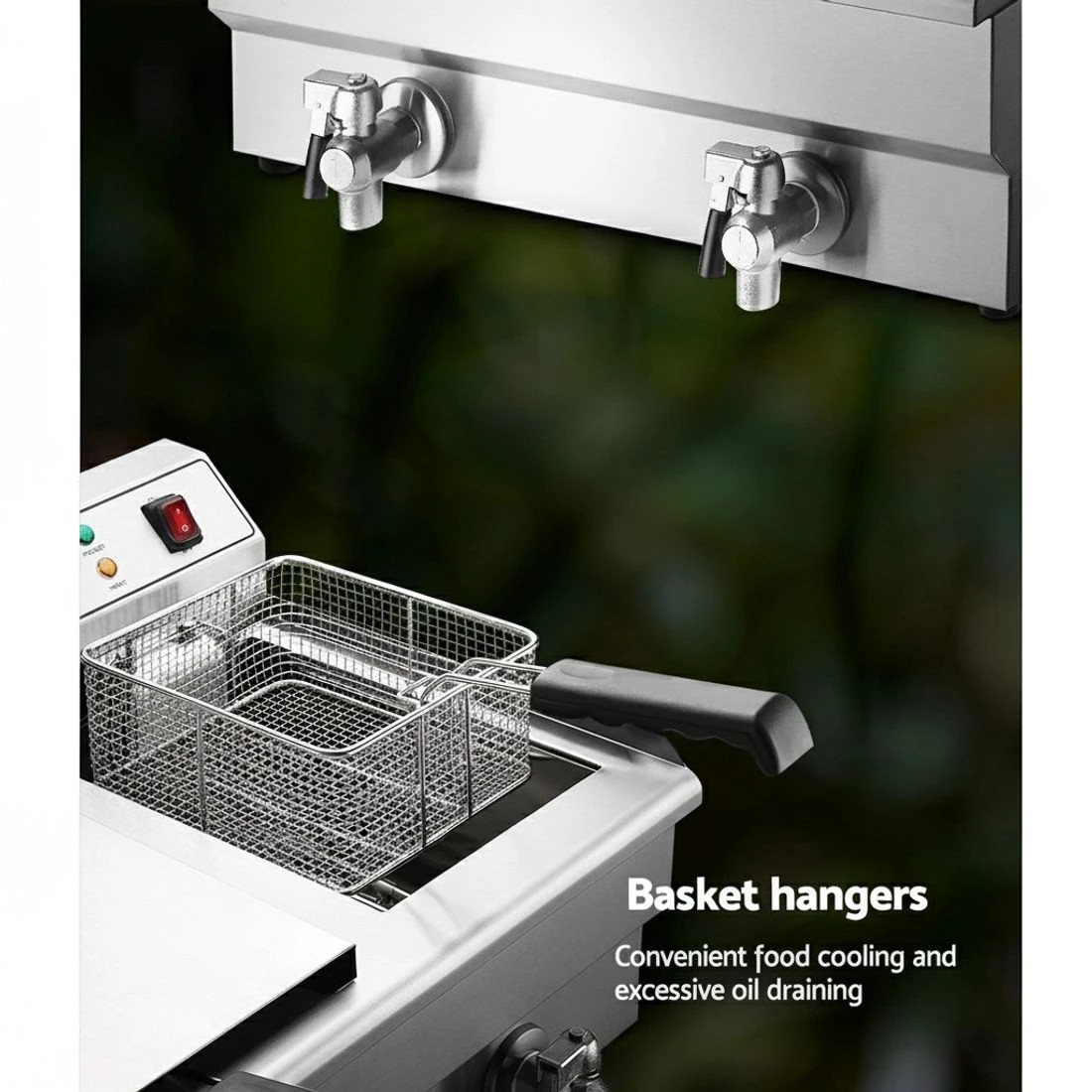 5 Devanti 20L Electric Commercial Deep Fryer Double Baskets Oil Taps 6000W - Silver, 5 of 8