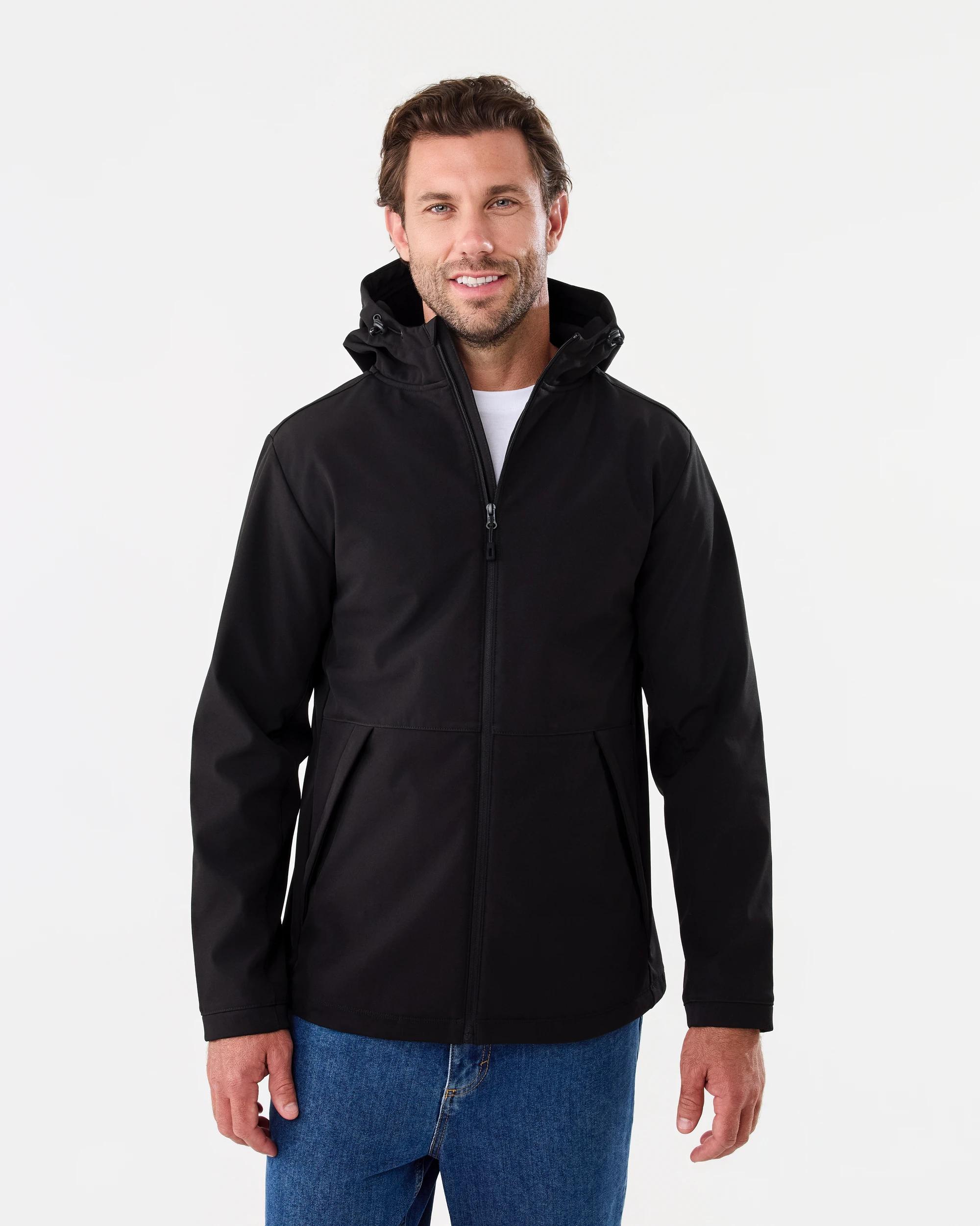 2 Active Mens Outdoor Bonded Shell Jacket Black 2, 2 of 8
