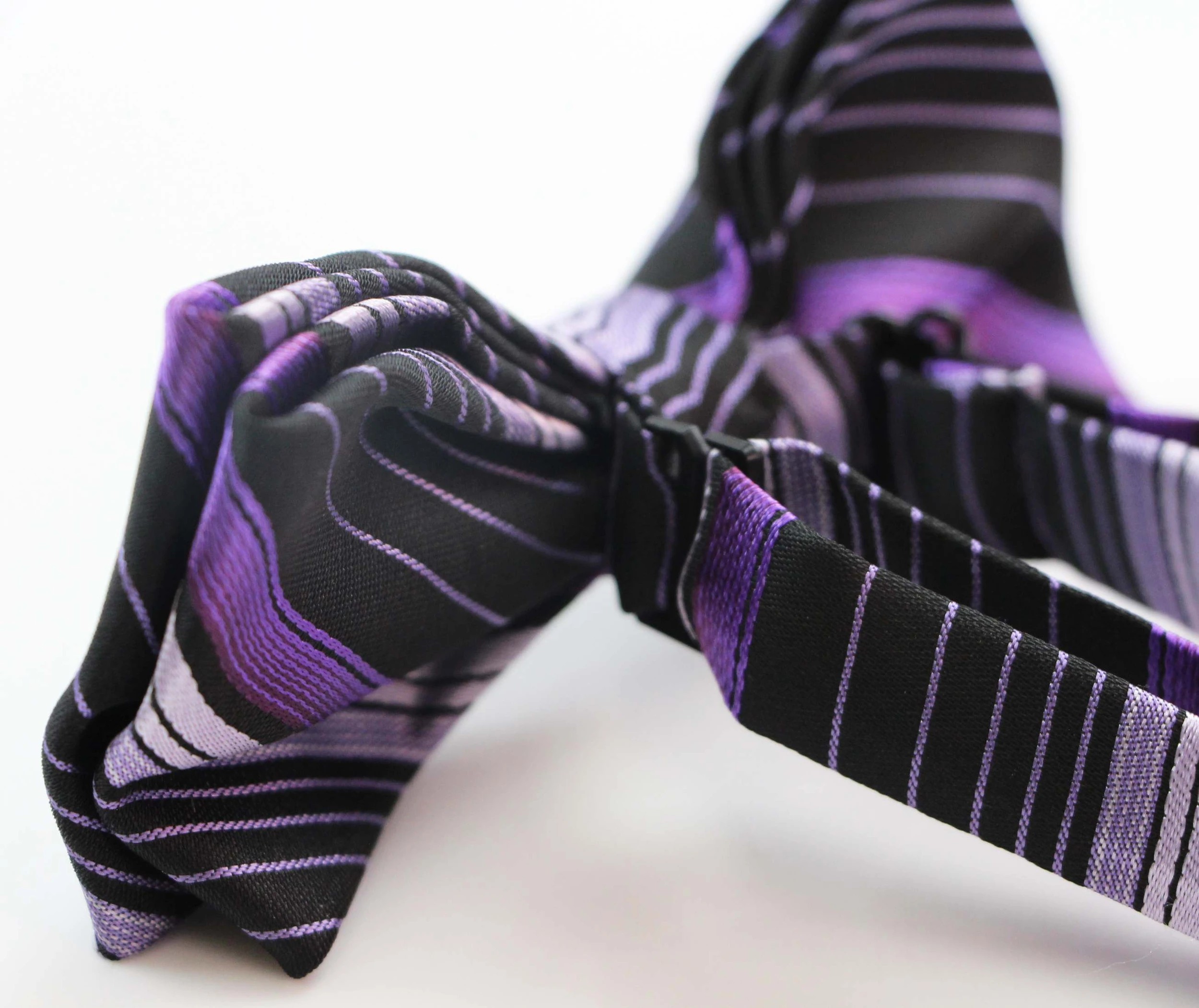 3 Zasel Mens Black & Purple Patterned Bow Tie - Multi, 3 of 4
