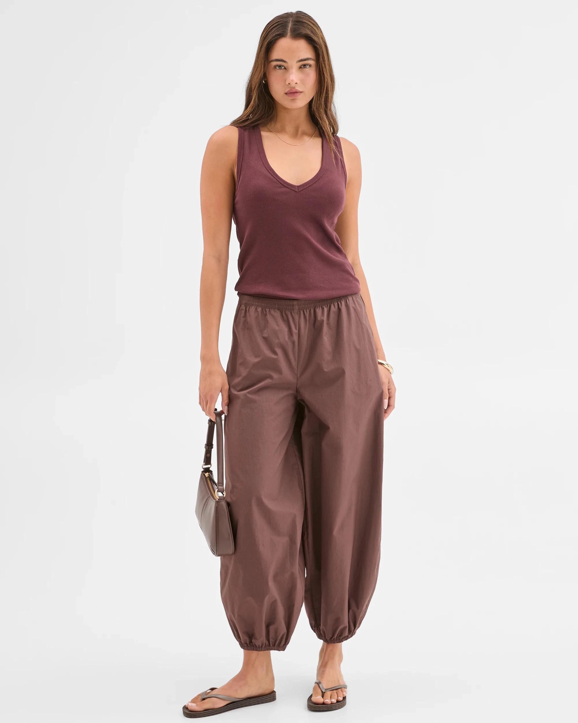 1 Lily Loves Australian Cotton Poplin Balloon Pants BROWN, 1 of 6