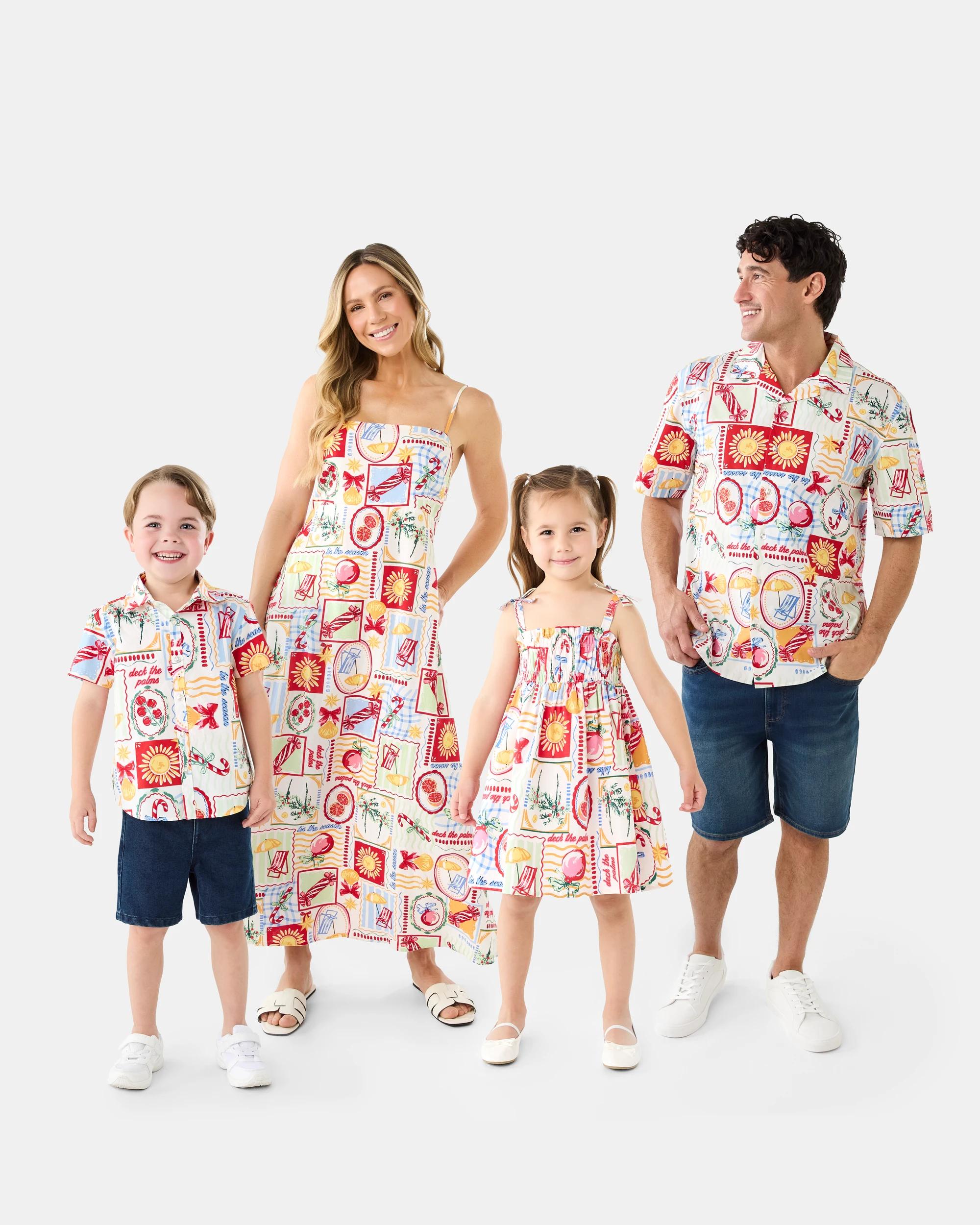 Family Matching Christmas Festive Summer Print Kids Dress - Kmart
