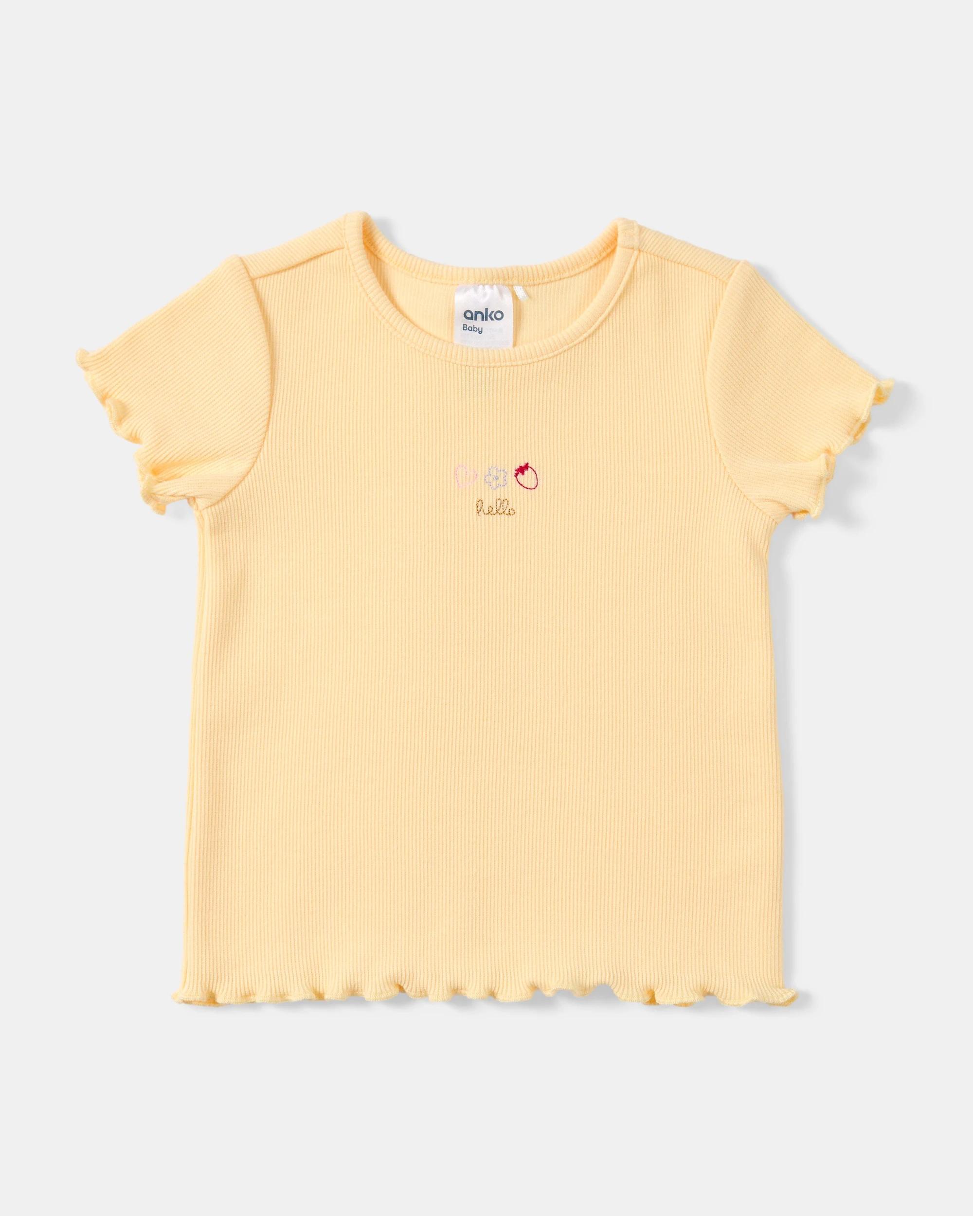 4 3 Pack Short Sleeve Ribbed T-shirt Hello Plp, 4 of 8