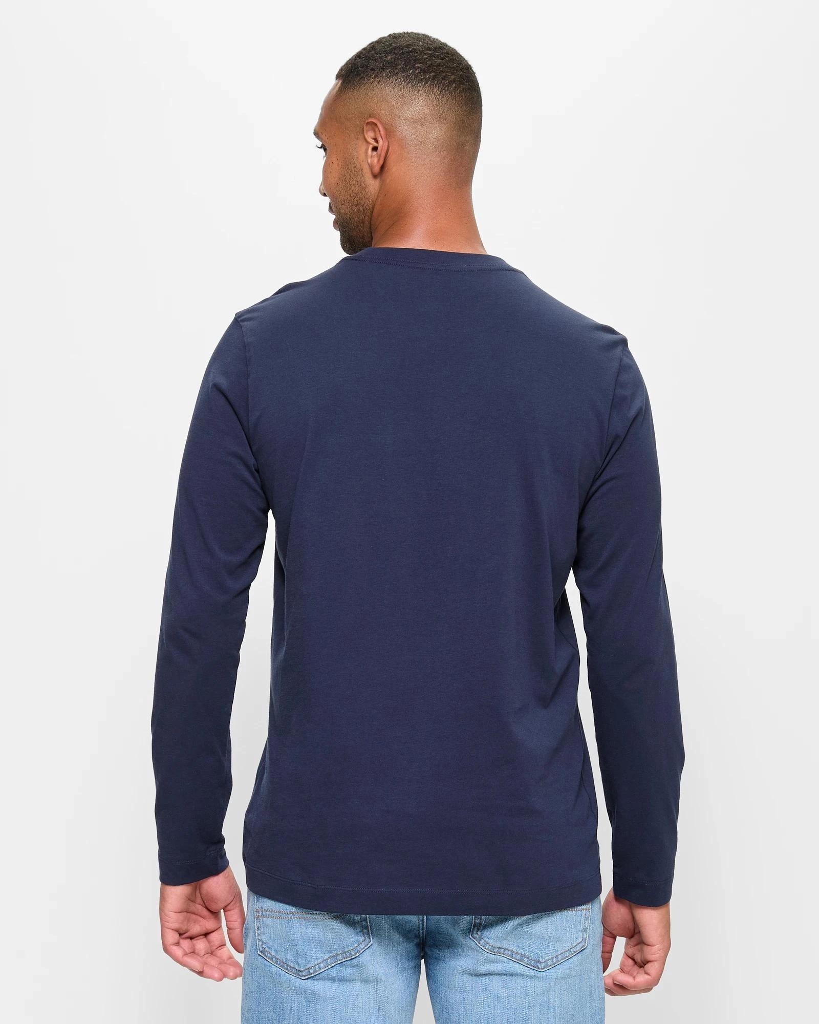 4 Target Australian Cotton Long Sleeve T-Shirt NAVY BLUE, 4 of 5
