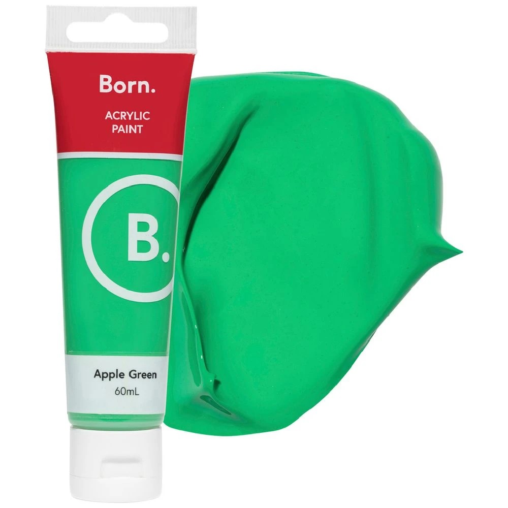 1 Born Acrylic Paint 60mL Apple Green, 1 of 3