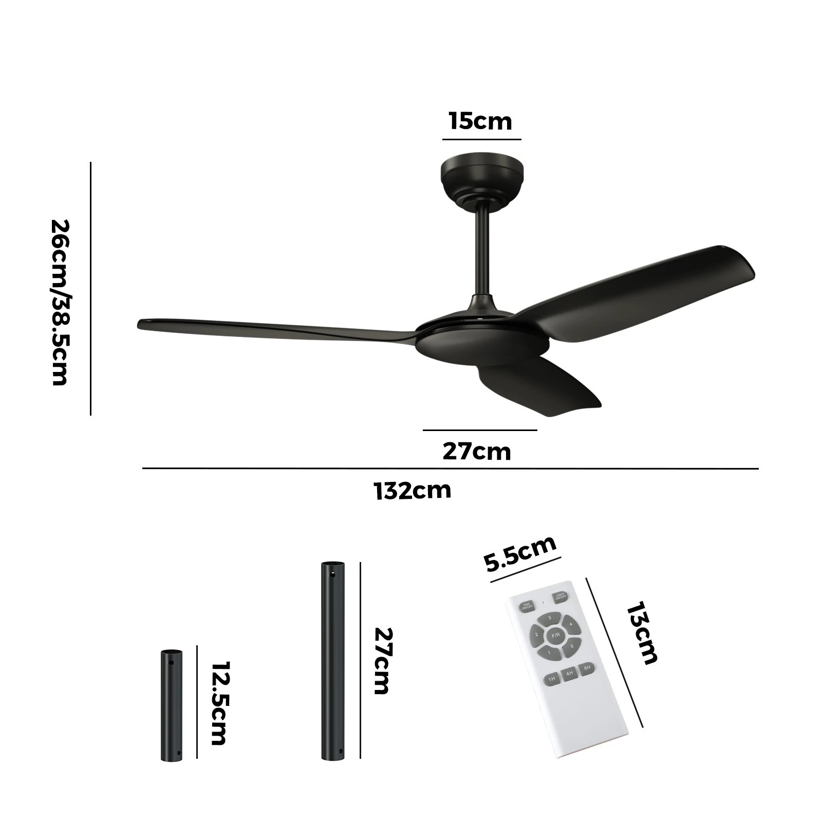2 Vevare 52" Ceiling Fan DC Motor with Remote 5 Speed, 2 of 10