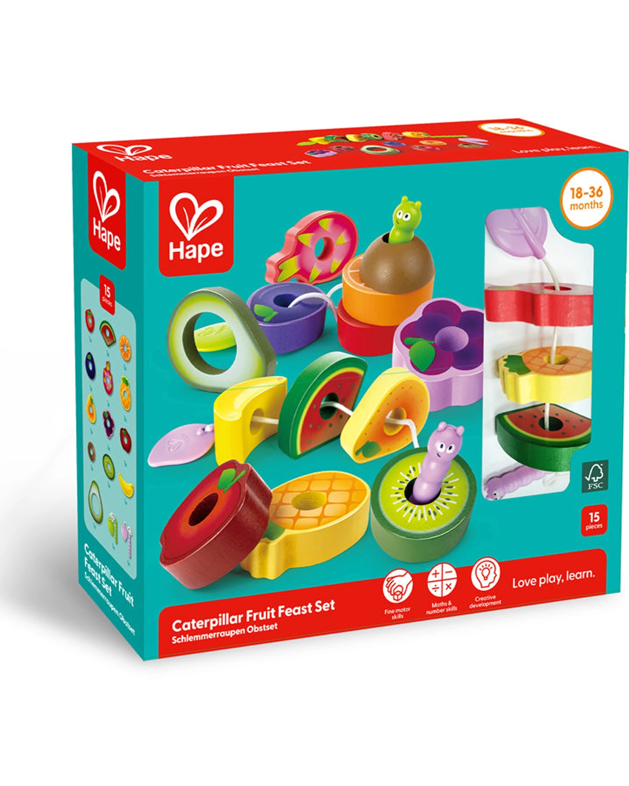 2 Hape Caterpillar Fruit Feast Set Kids Toddler Interactive Pretend Play Toy - Multi, 2 of 3