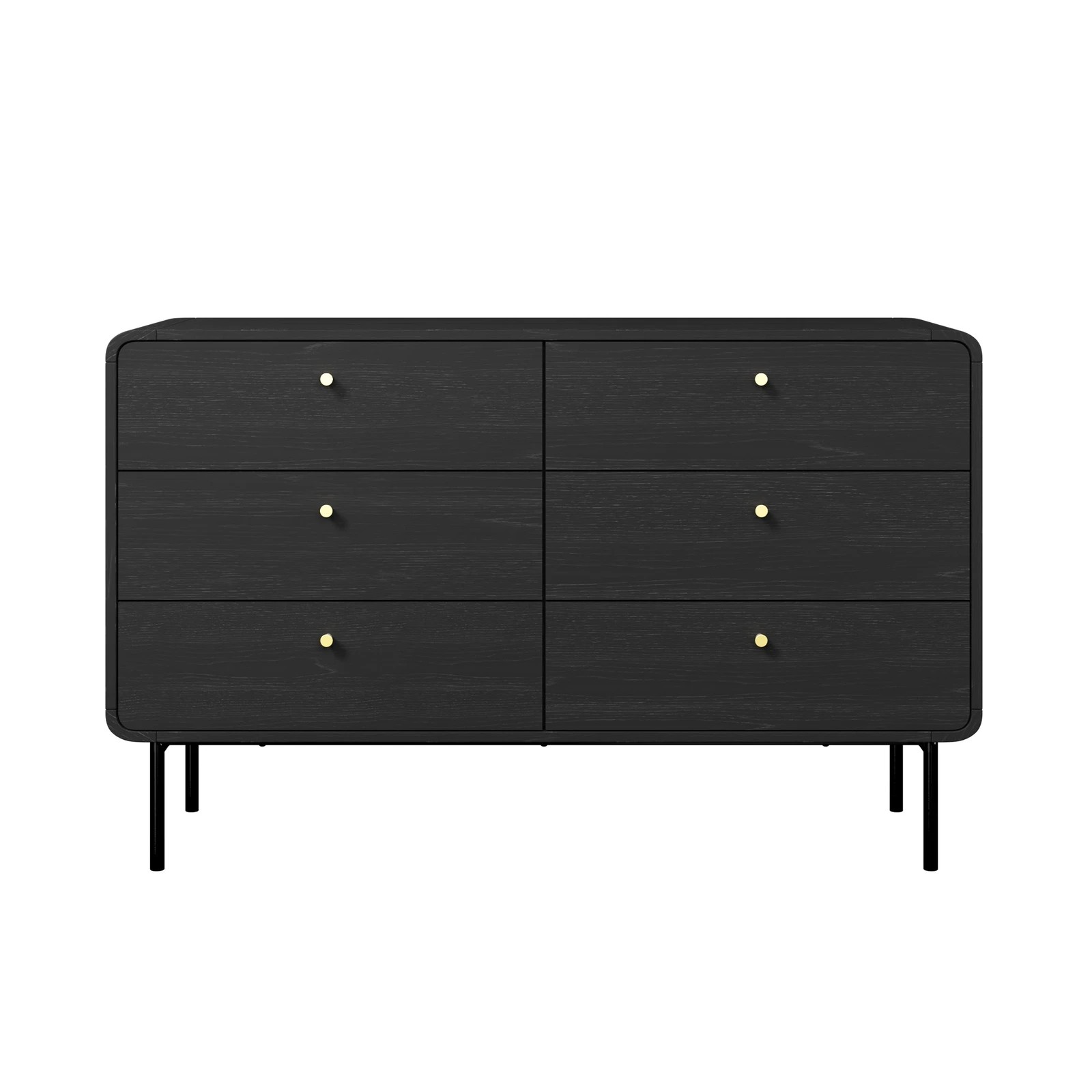7 Oikiture 6 Chest of Drawers Tallboy Storage Cabinet Dresser - Black, 7 of 9