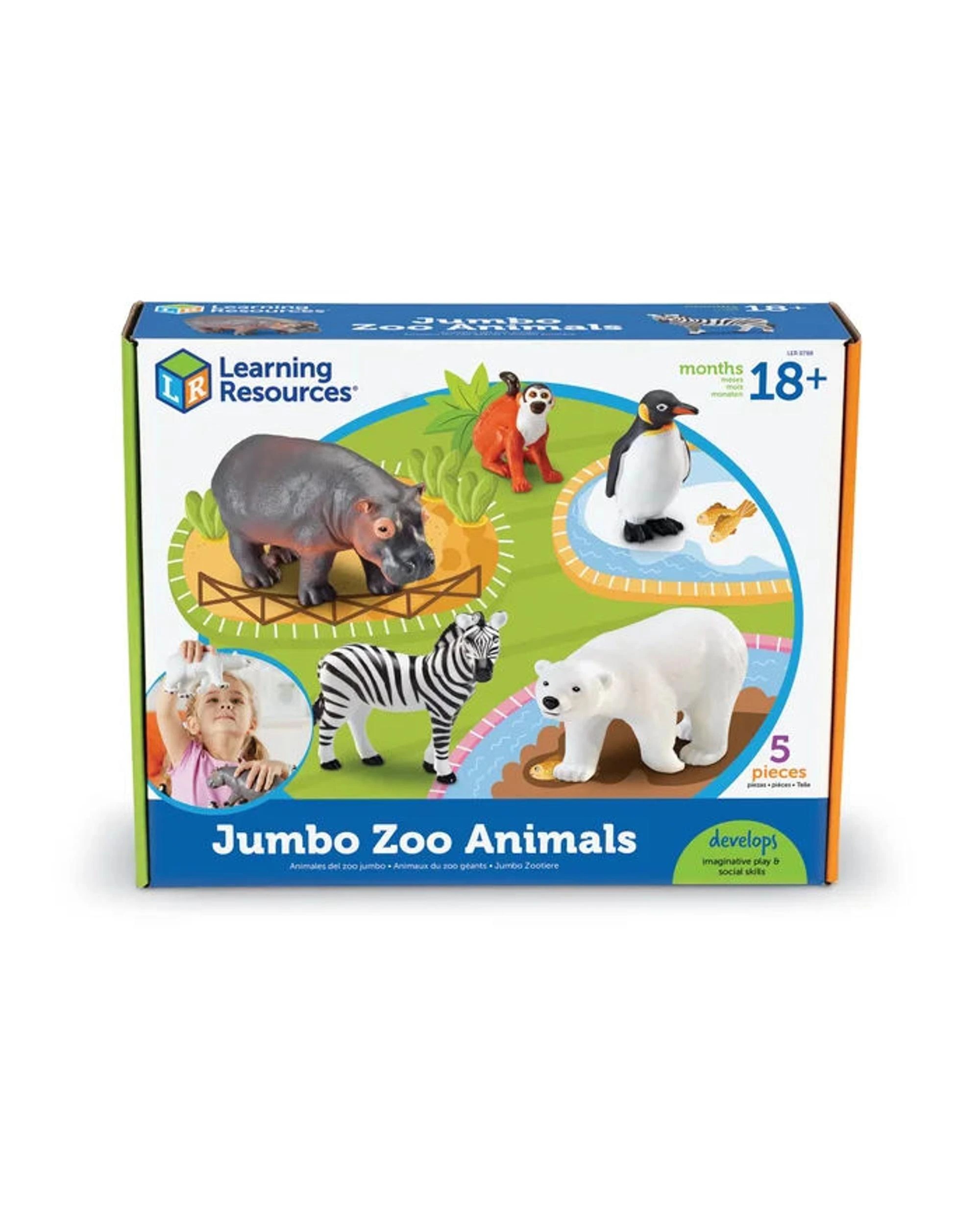 6 Learning Resources Jumbo Zoo Animals Set of 5, 6 of 6