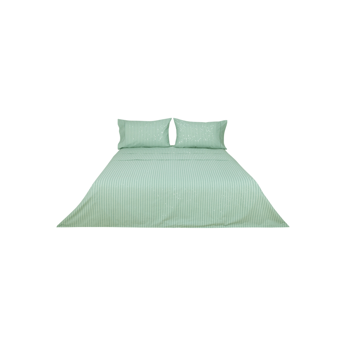6 250 Thread Count Cotton Stripe Sheet Set - Double Bed, Sage, 6 of 7