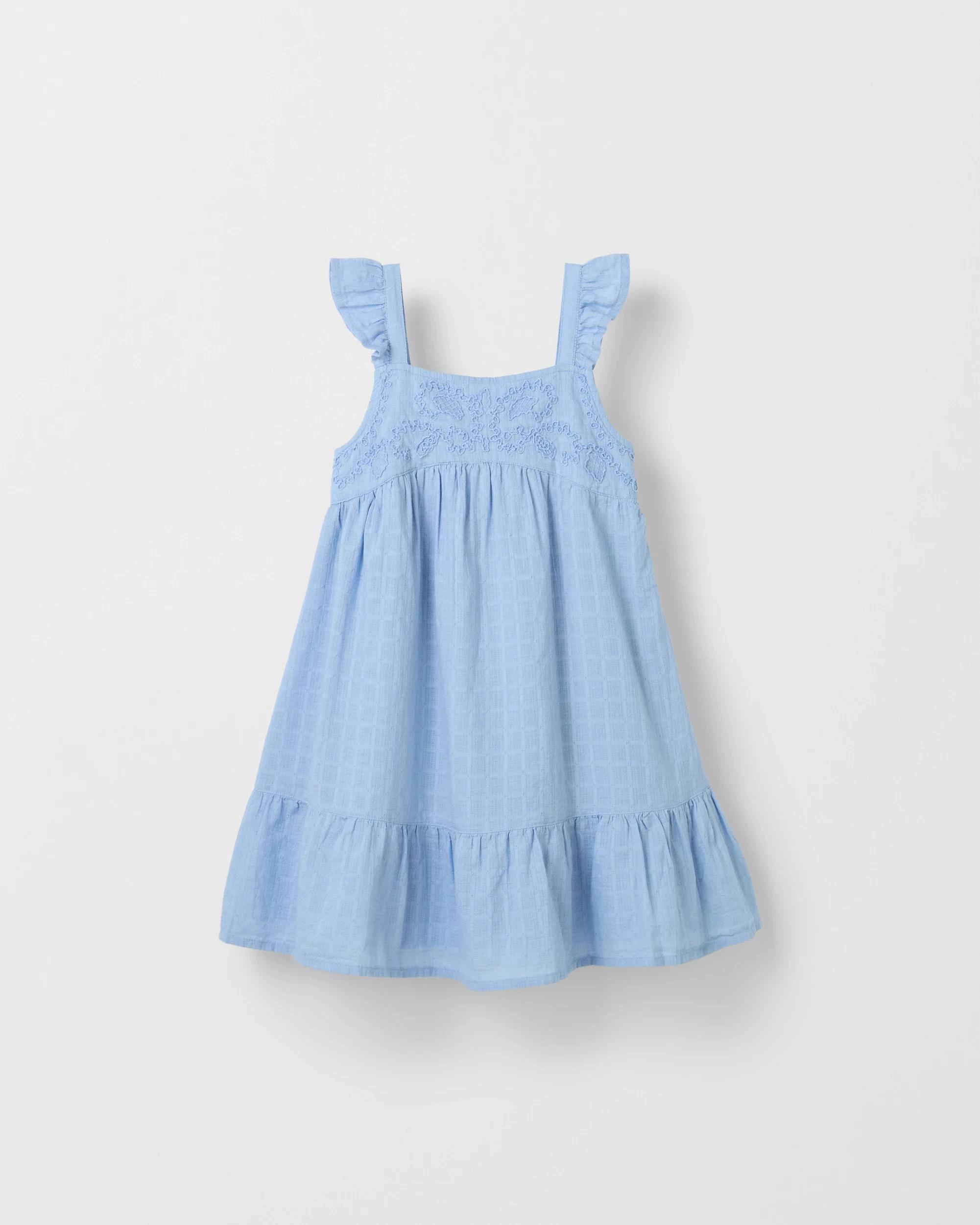 5 Target Australian Cotton Flutter Sleeve Midi Dress BLUE, 5 of 6