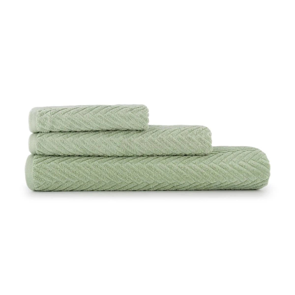 6 Chevron Cotton Bath Towel - Sage, 6 of 6