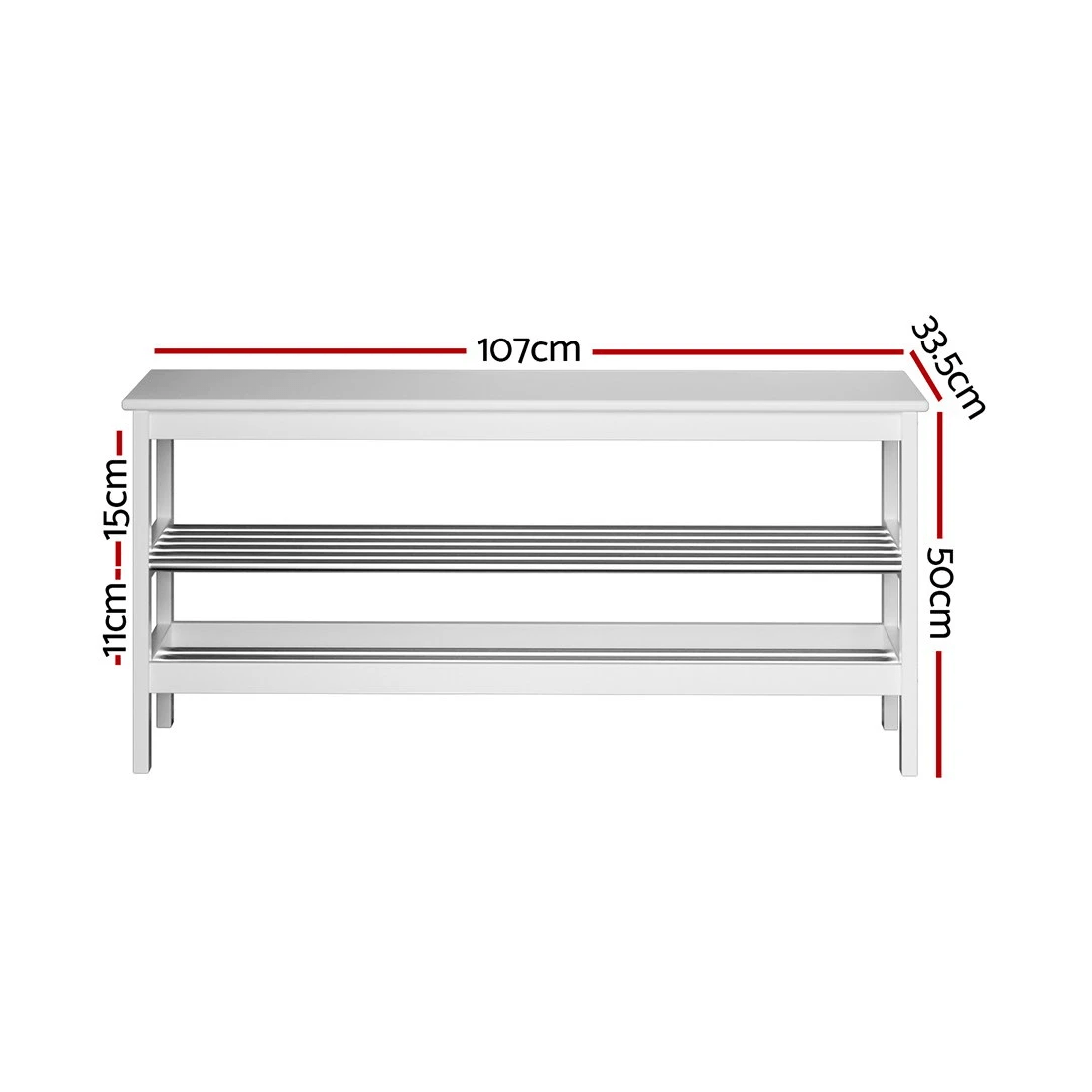 2 Artiss Shoe Rack Cabinet Bamboo Bench 10 Paris - White, 2 of 6
