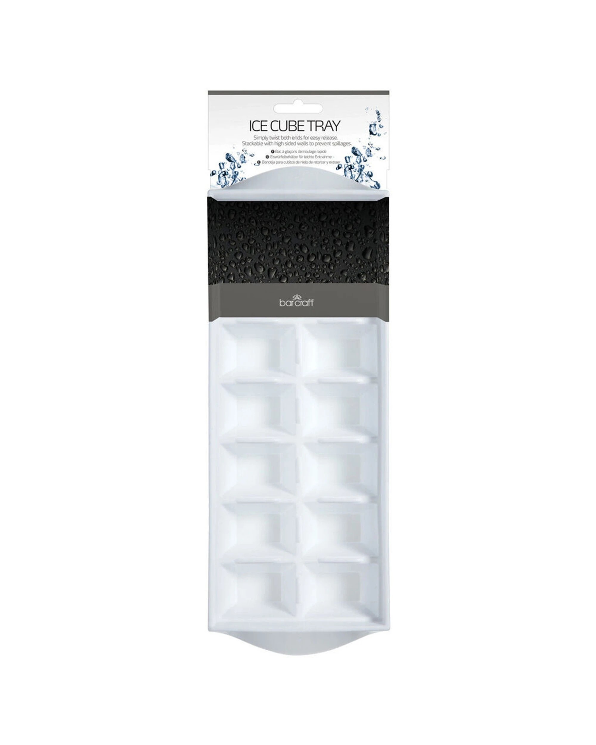 2 BarCraft 6PK Plastic Flexible 14-Ice Cube Tray Mould - White, 2 of 6