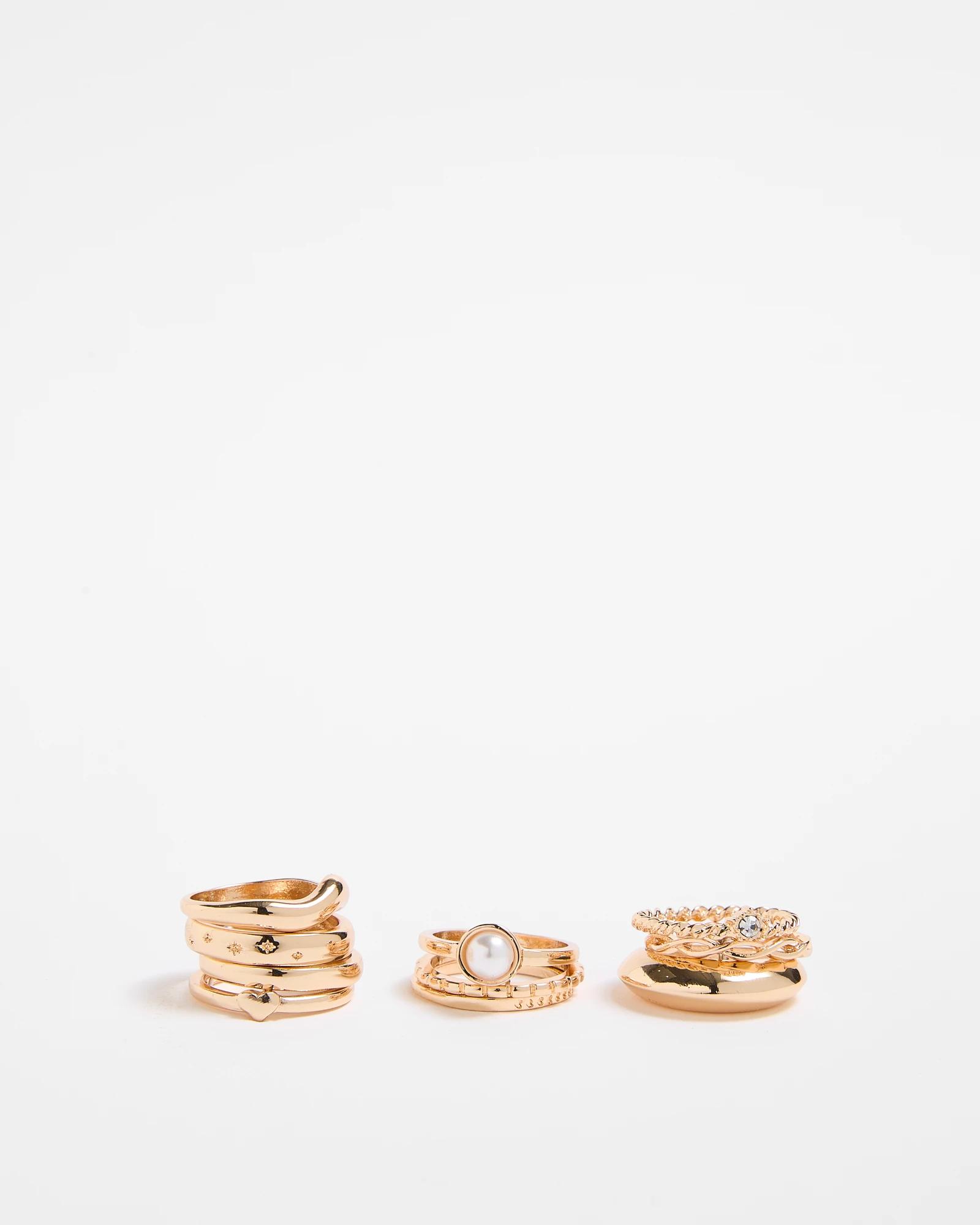 1 Target 10 Pack Mixed Rings Set GOLD COLOURWAY, 1 of 1