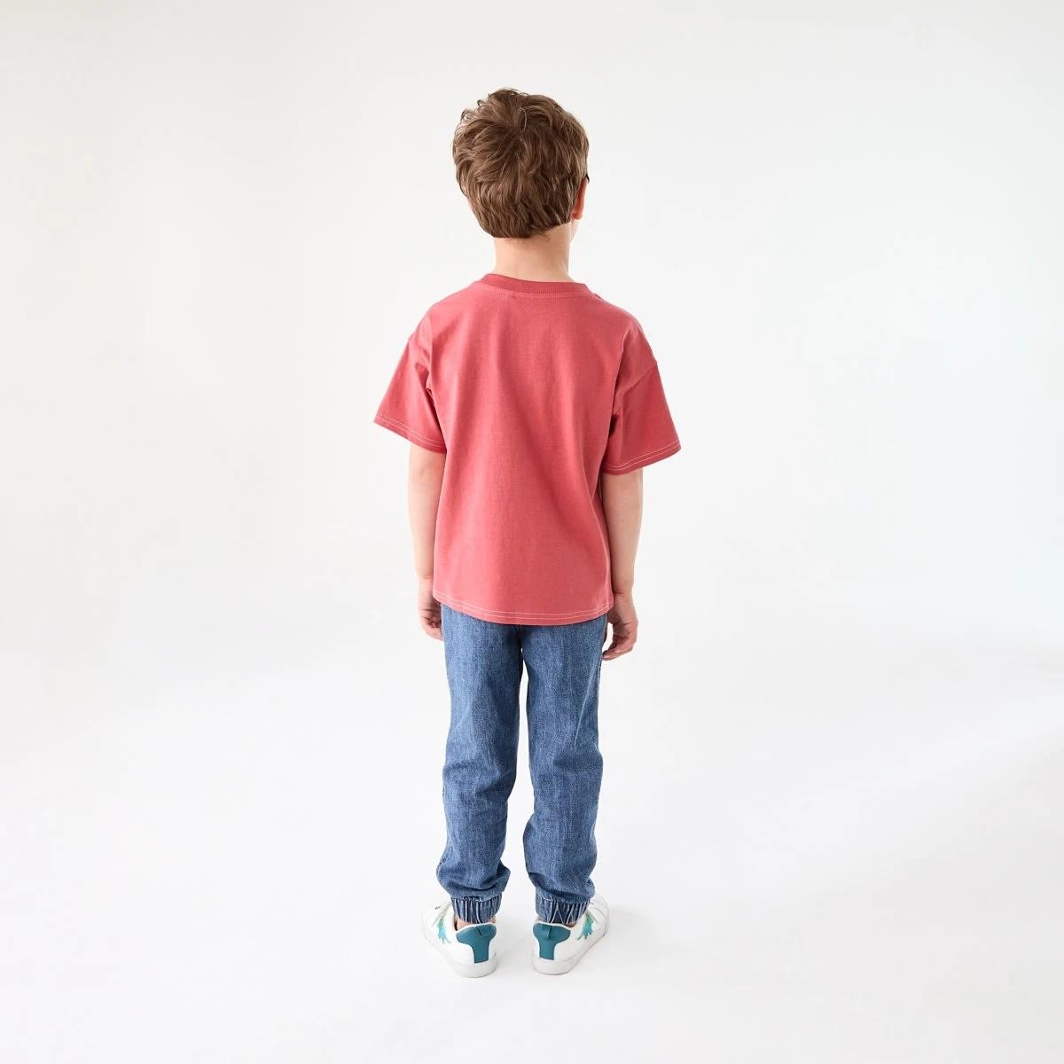 6 Short Sleeve Oversized Print T-shirt VARSITY TOP STITCH WASHED RED, 6 of 6