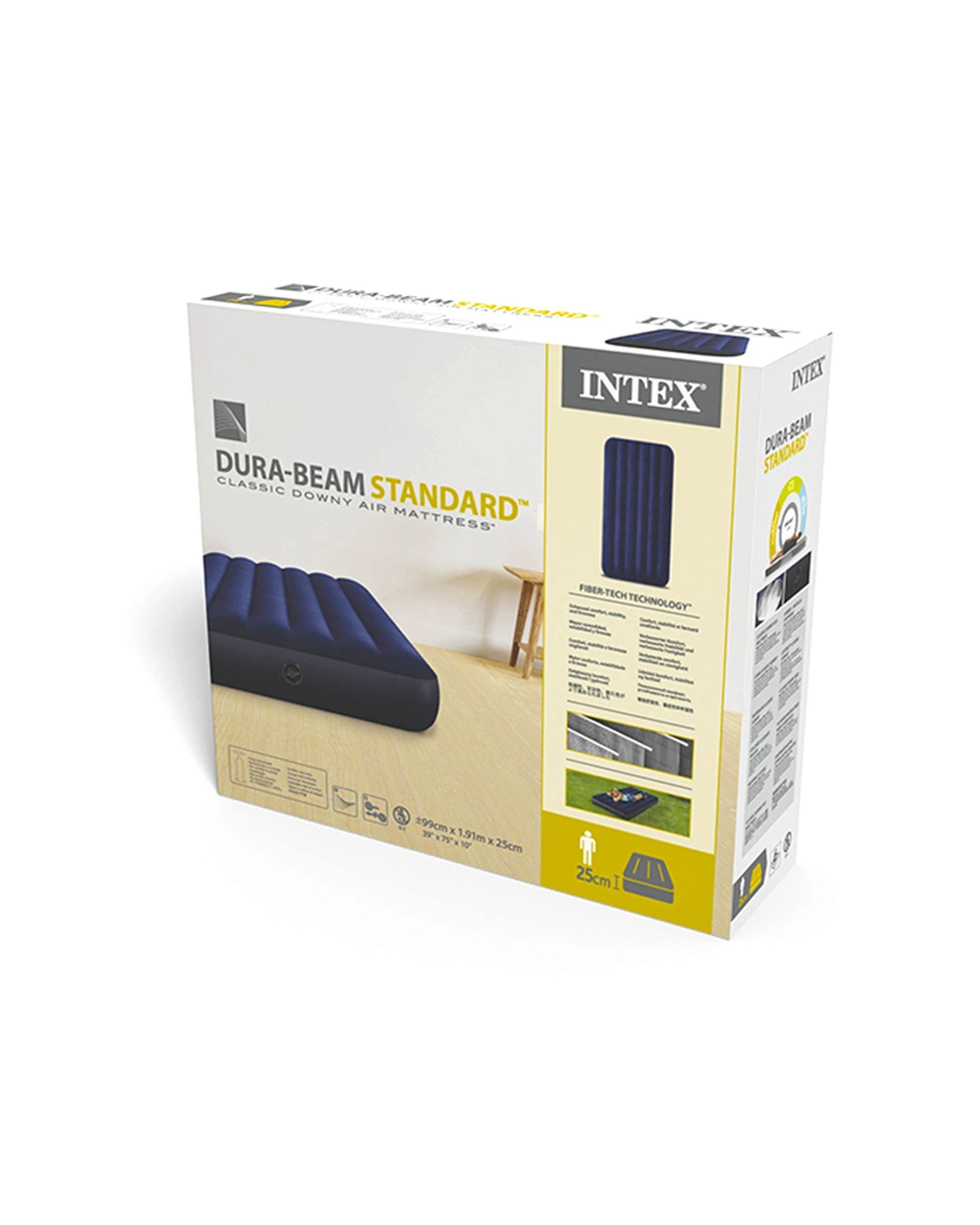 3 Intex Dura-Beam Classic Downy Twin Airbed Fiber-Tech Construction - Single Bed - Blue, 3 of 9