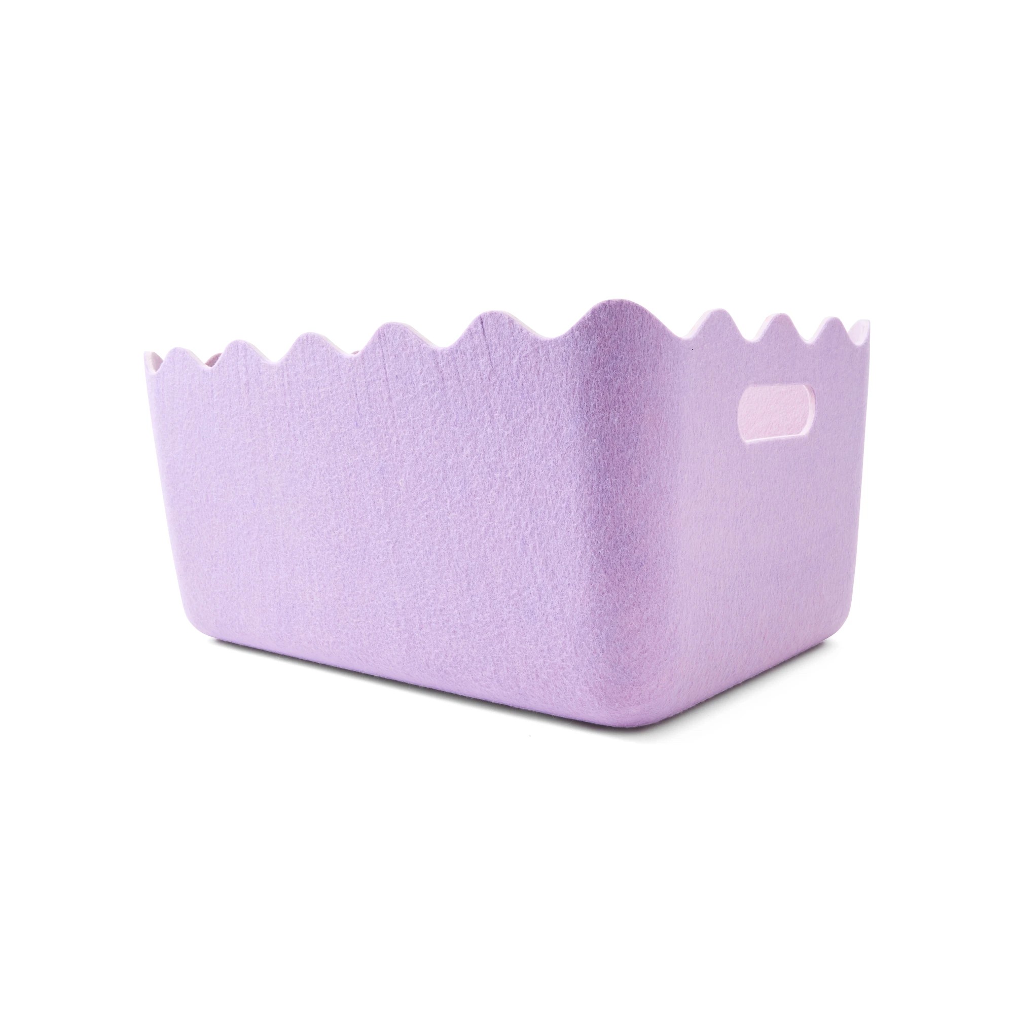 5 Two Tone Flat Felt Basket - Lilac, 5 of 8
