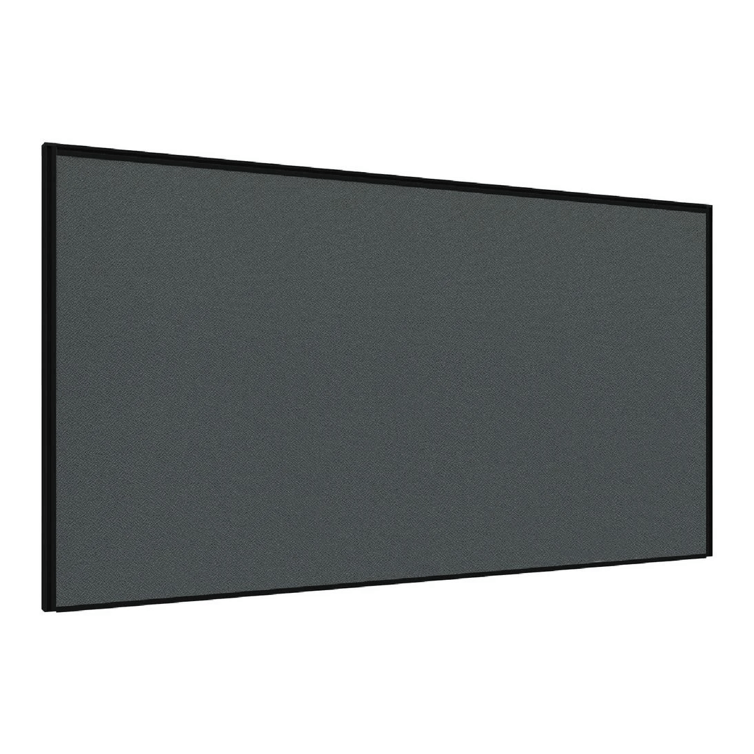 1 Stilford Screen 1500 W x 900 H mm Black Frame Grey Fabric, 1 of 10