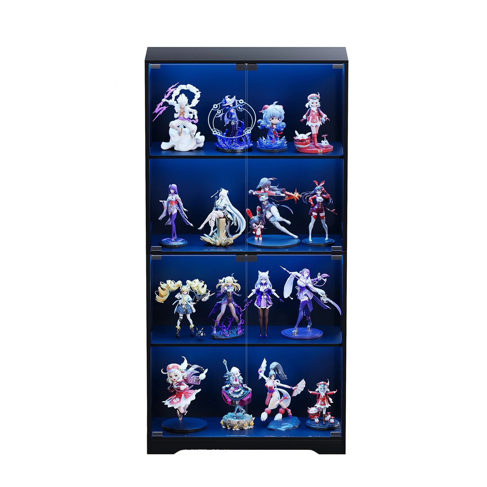 4 Advwin 4 Tier Display Cabinet Tall Storage Bookshelf Organizer Hallway Storage Cabinet, 4 of 9