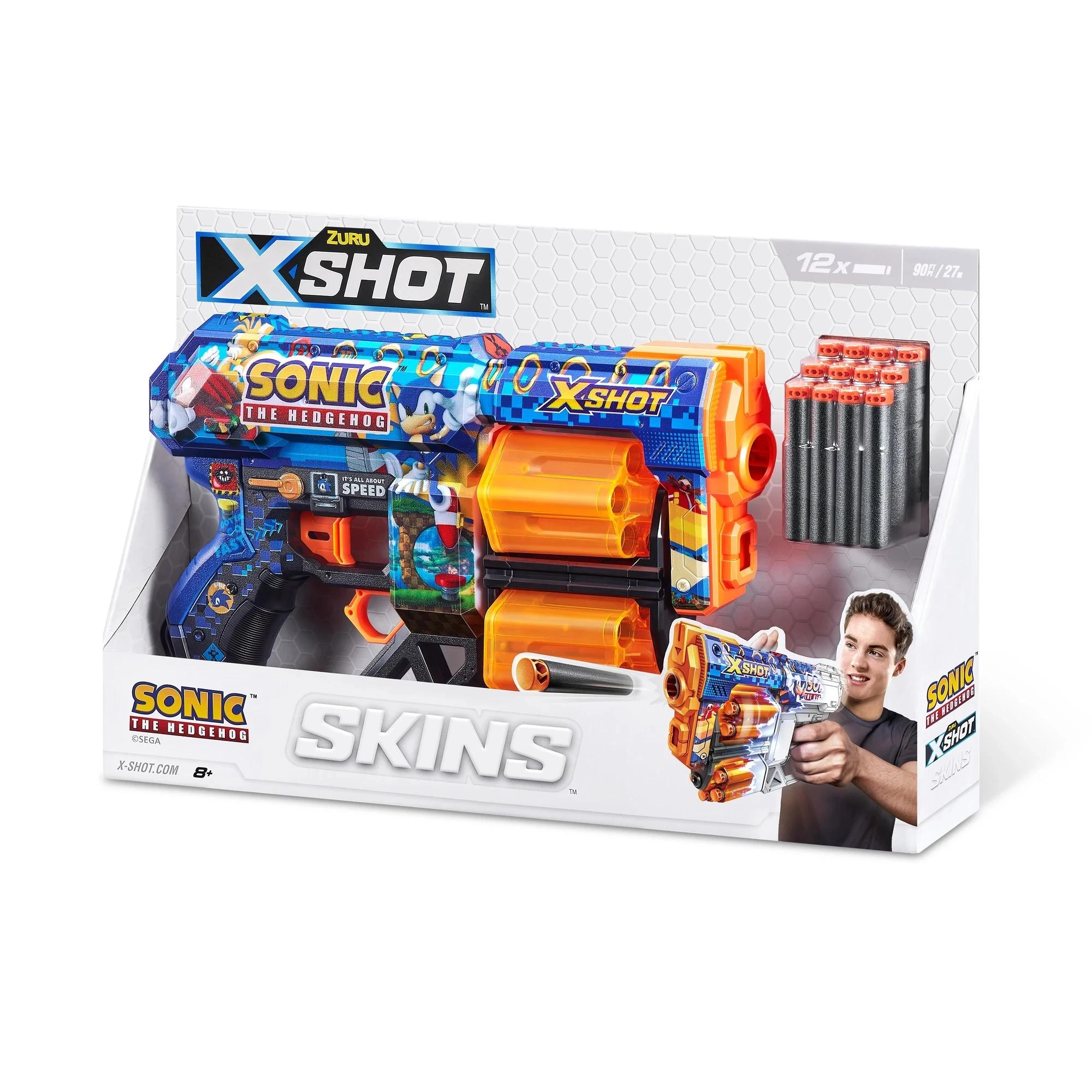7 XSHOT Skins Sonic Dread Blaster (12 Darts) - Blue, 7 of 10