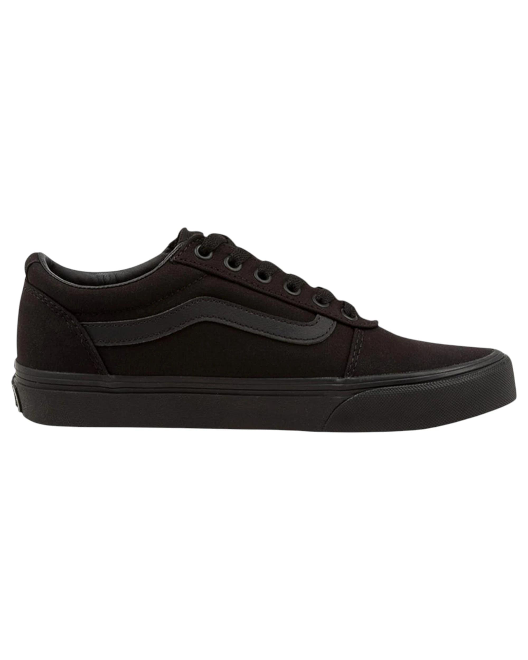 1 Vans Womens Ward Low Top Canvas Lace Up Shoes BLACK, 1 of 4