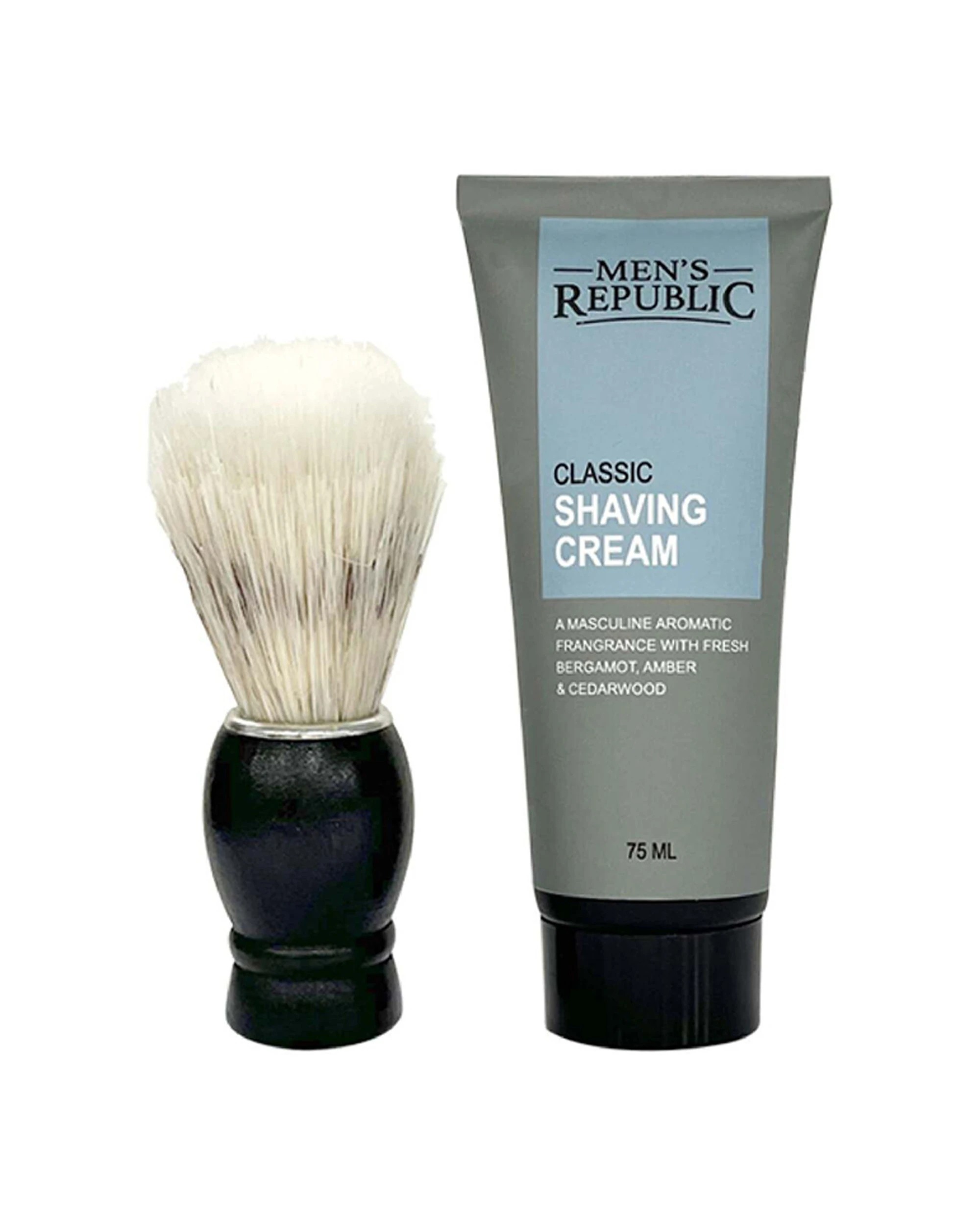 2 Mens Republic Mug With Shaving And Beard Brush Set Complete Grooming Kit 75Ml Aromatic Shave Beard Brush Enamel Mug, 2 of 4