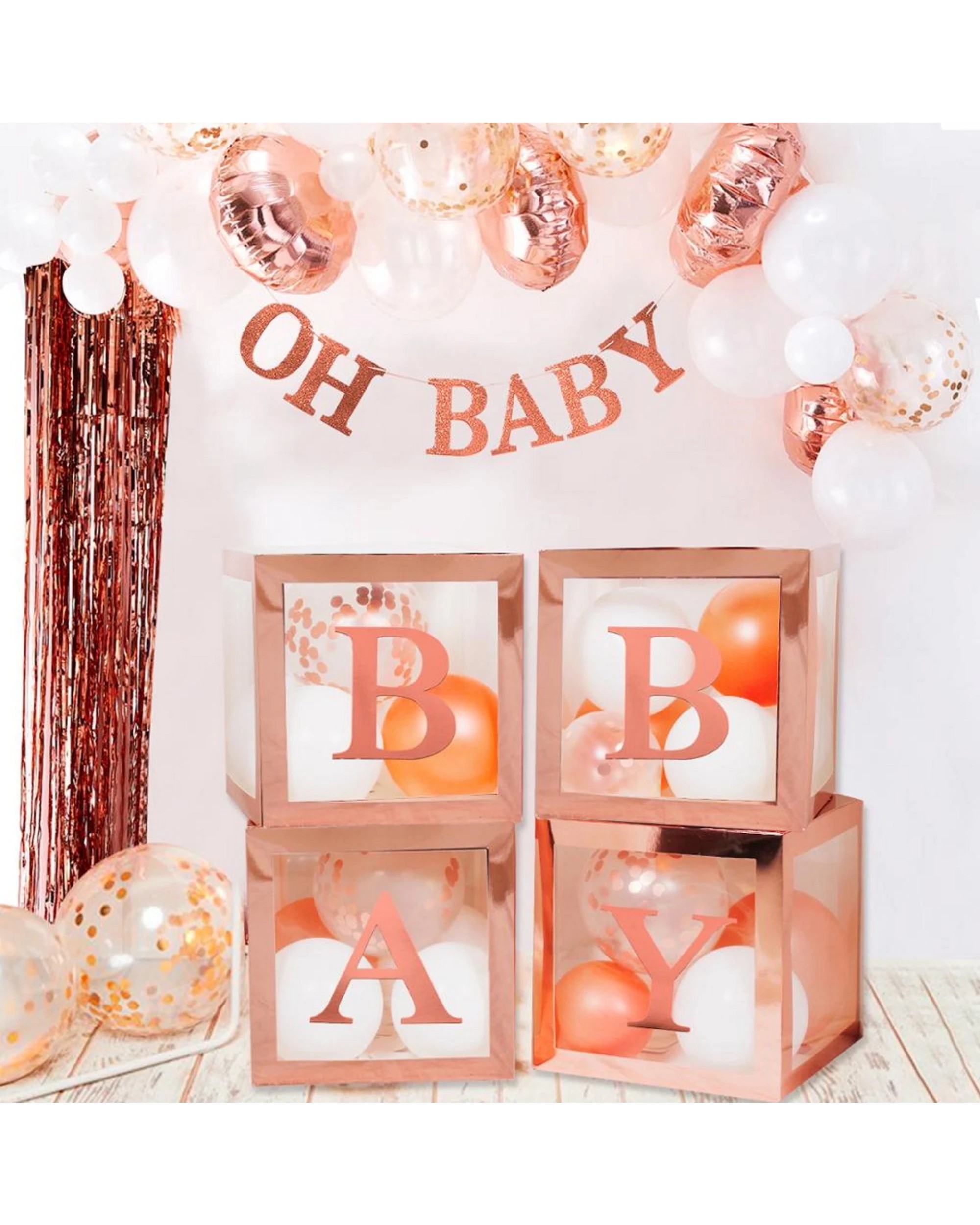 3 Party Maker Rose Gold Balloon Box 30cm - Gold, 3 of 4