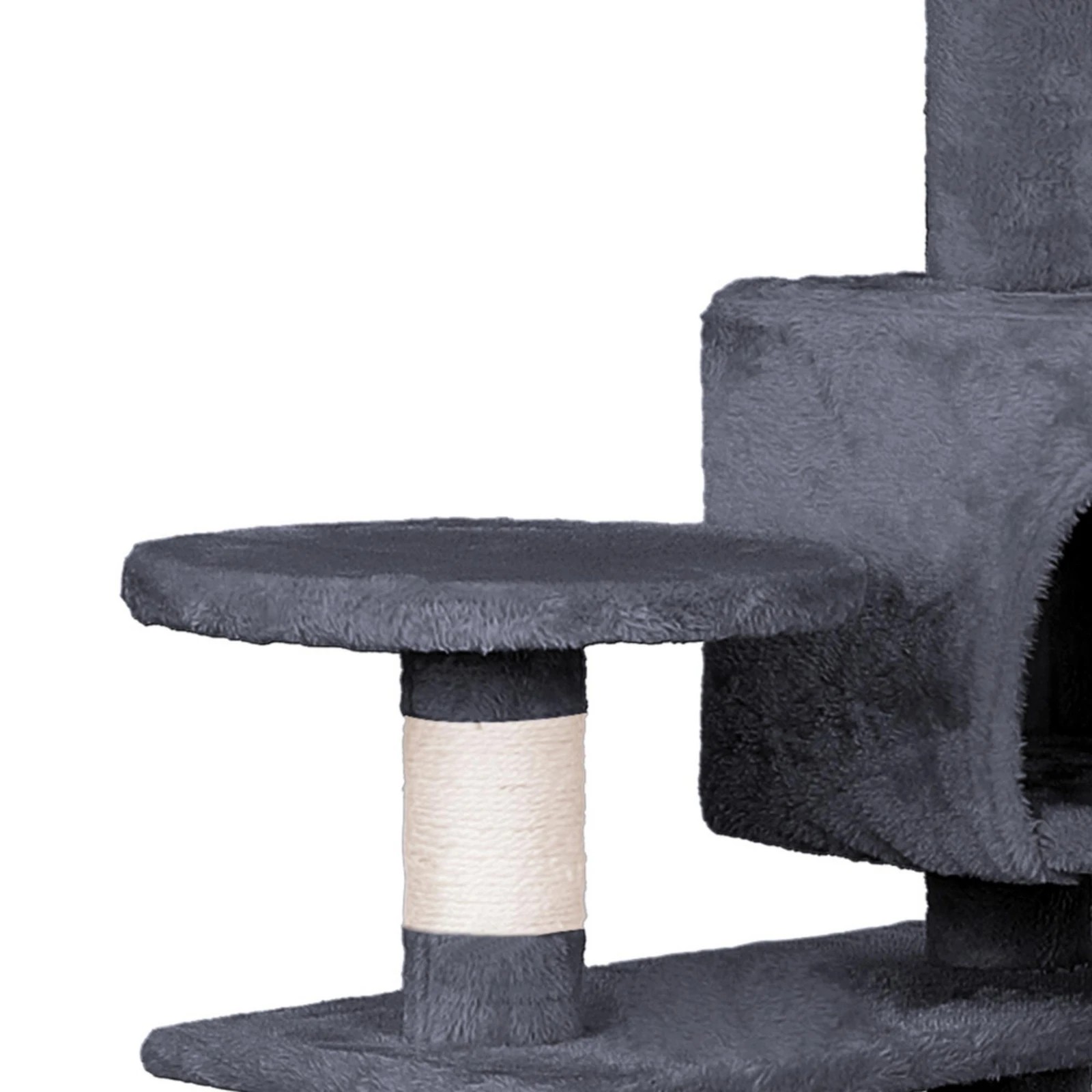 3 Beastie Cat Tree Scratching Post Scratcher Tower Condo House Furniture Wood 134CM - Grey, 3 of 6