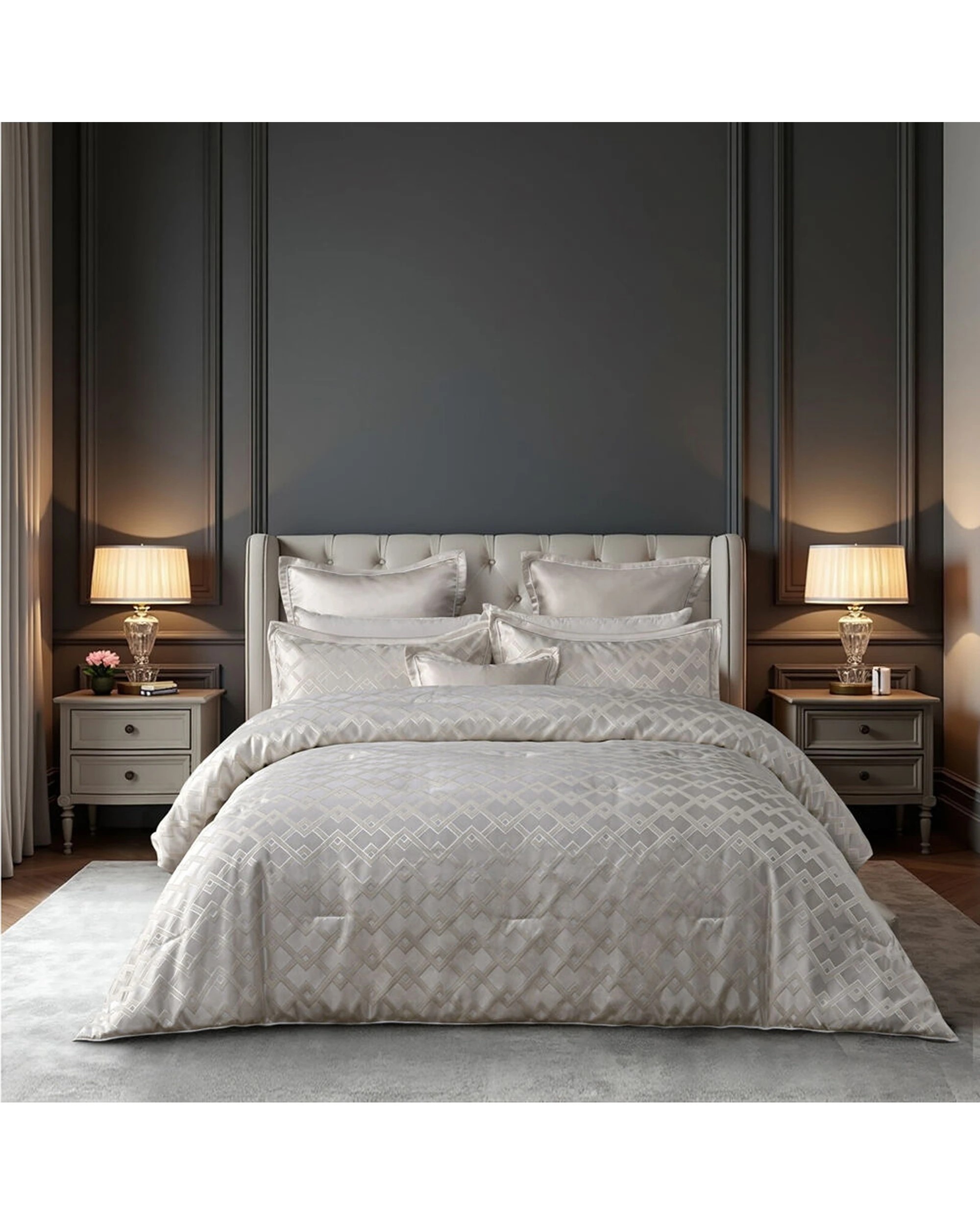 1 Bianca 6pc Firenze Polyester Comforter Set - Super King Bed - White, 1 of 4