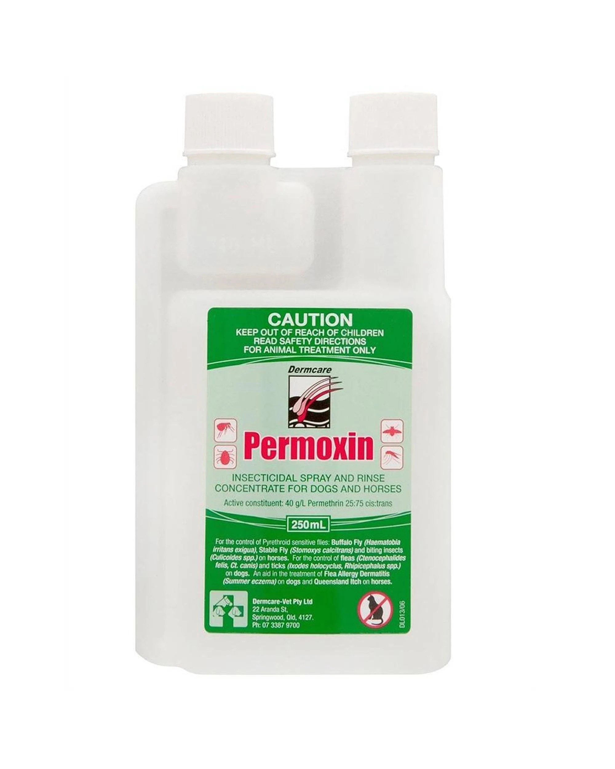 1 Dermcare Permoxin Dogs & Horses Insecticidal Rinse Spray 250ml, 1 of 1