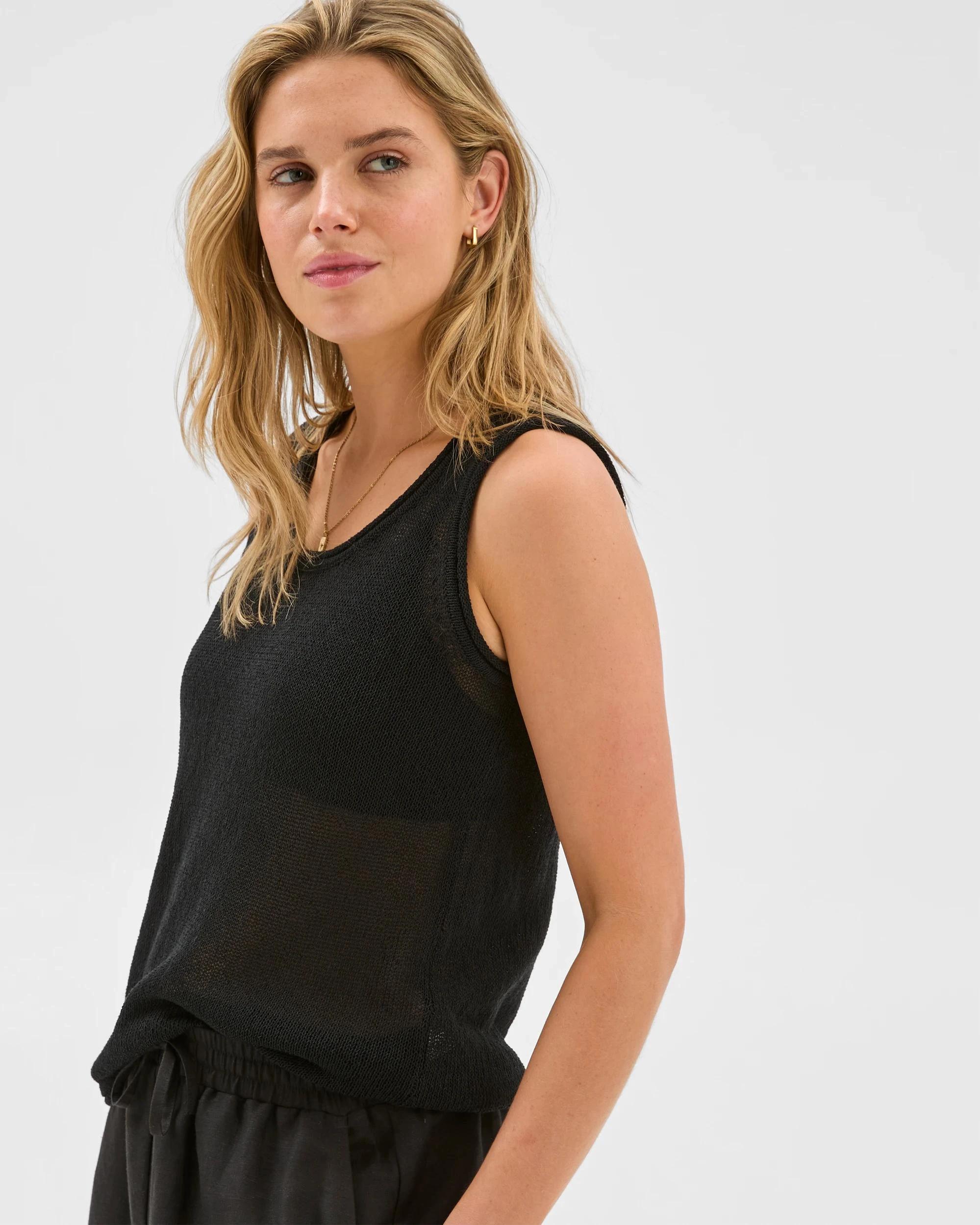 2 Slouchy Knit Tank Top - Lily Loves BLACK, 2 of 5